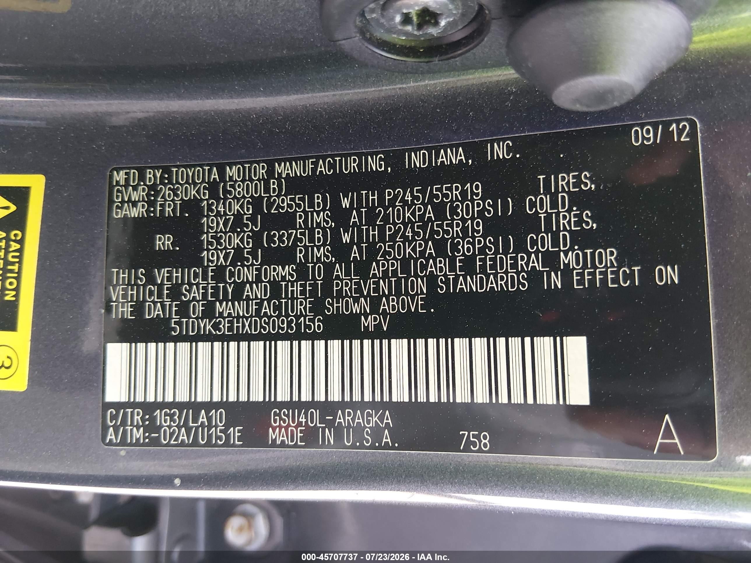 2013 Toyota Highlander Limited V6 Gray vin: 5TDYK3EHXDS093156