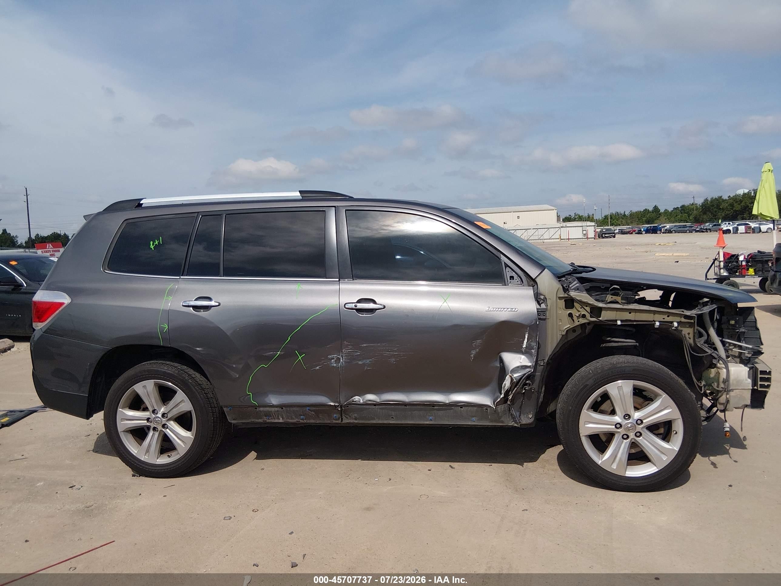 2013 Toyota Highlander Limited V6 Gray vin: 5TDYK3EHXDS093156
