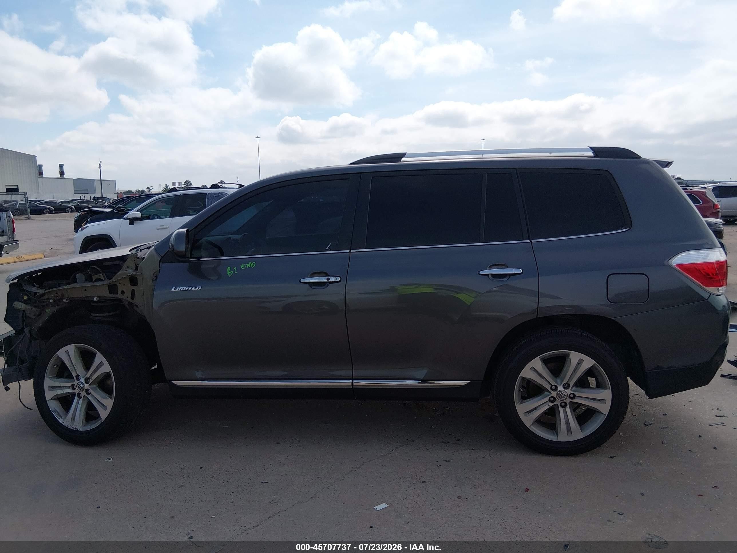 2013 Toyota Highlander Limited V6 Gray vin: 5TDYK3EHXDS093156