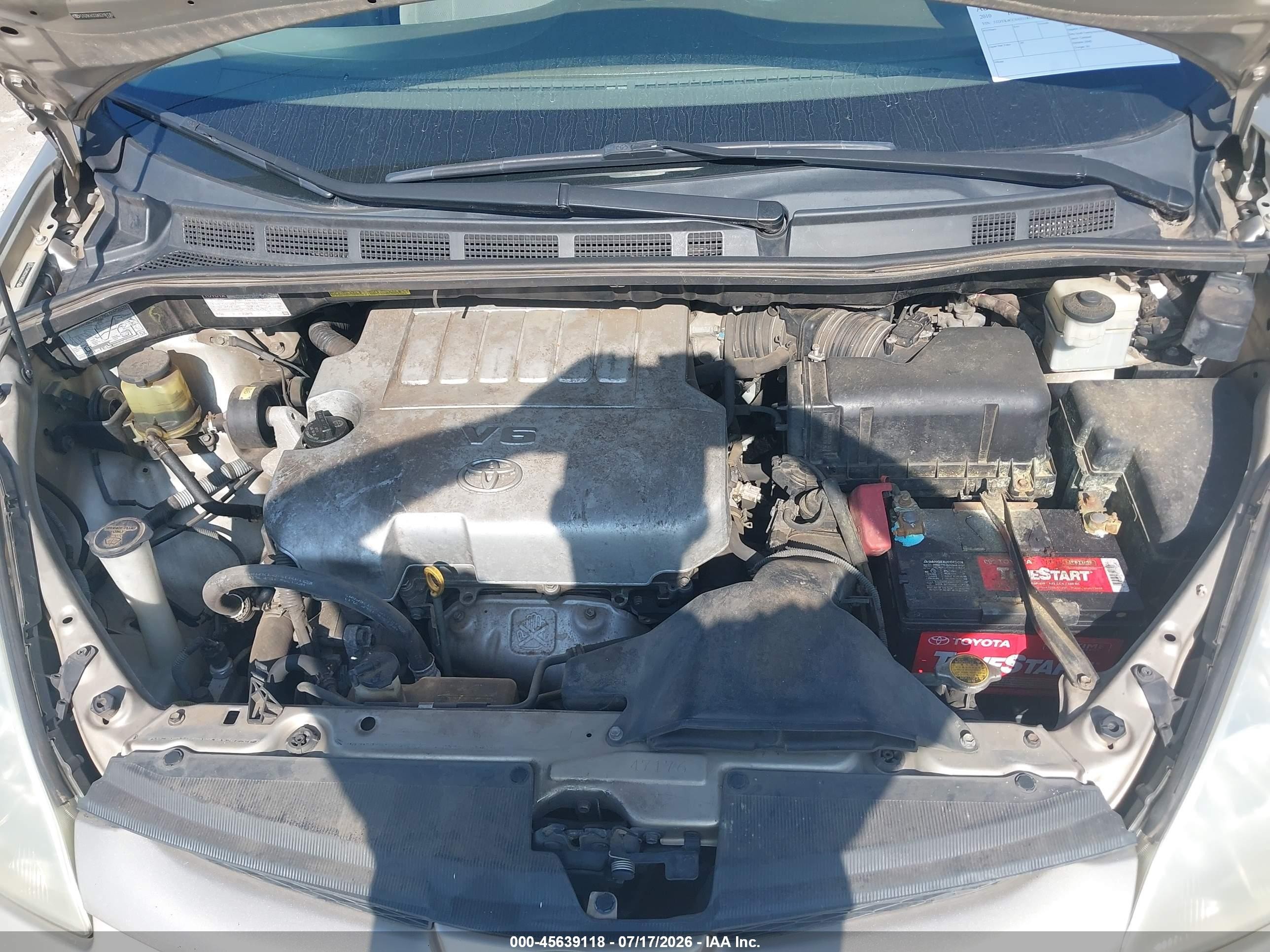 2010 Toyota Sienna Xle Beige vin: 5TDYK4CC0AS318130