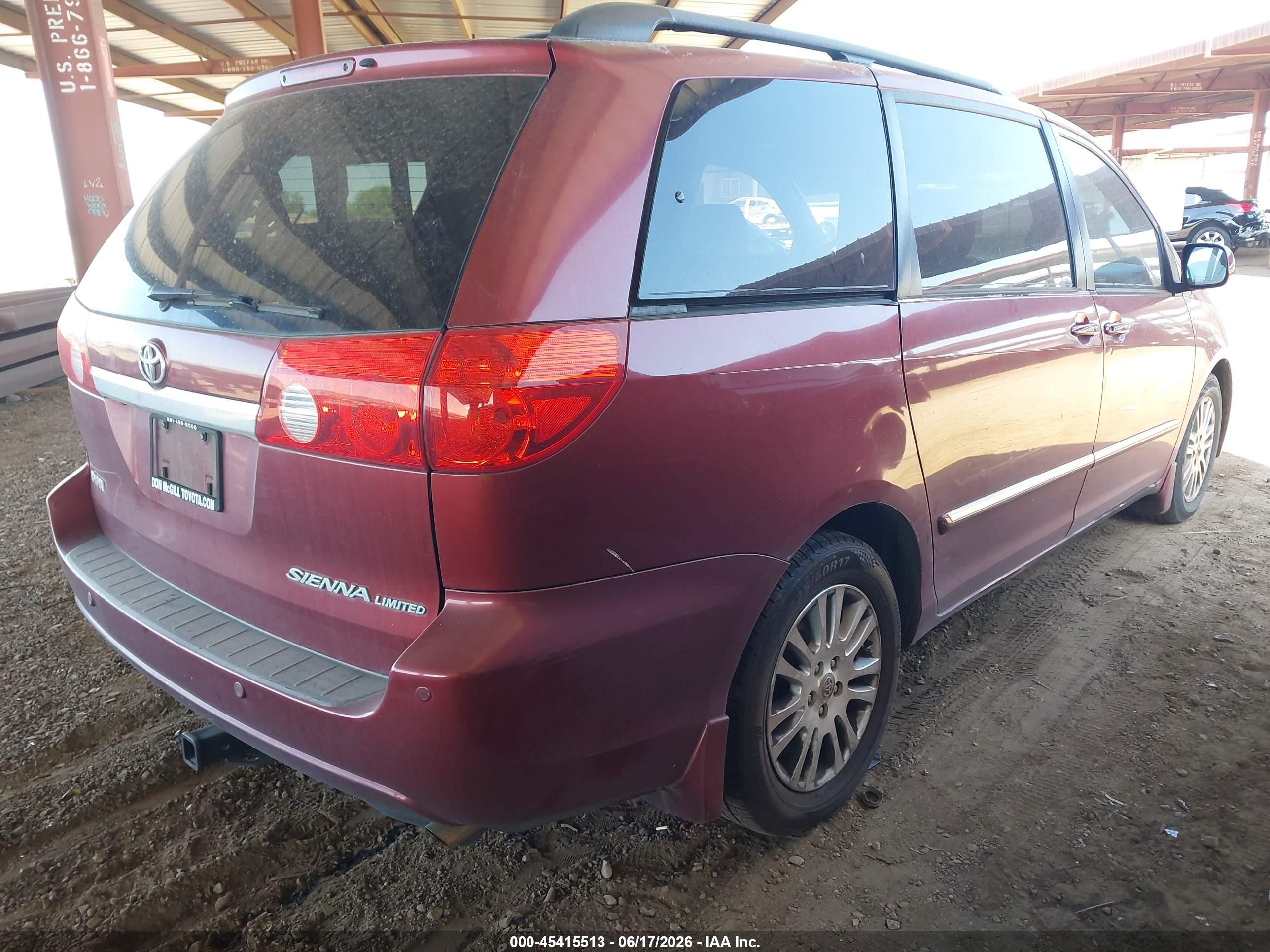 2010 Toyota Sienna Limited Maroon vin: 5TDYK4CC2AS313558