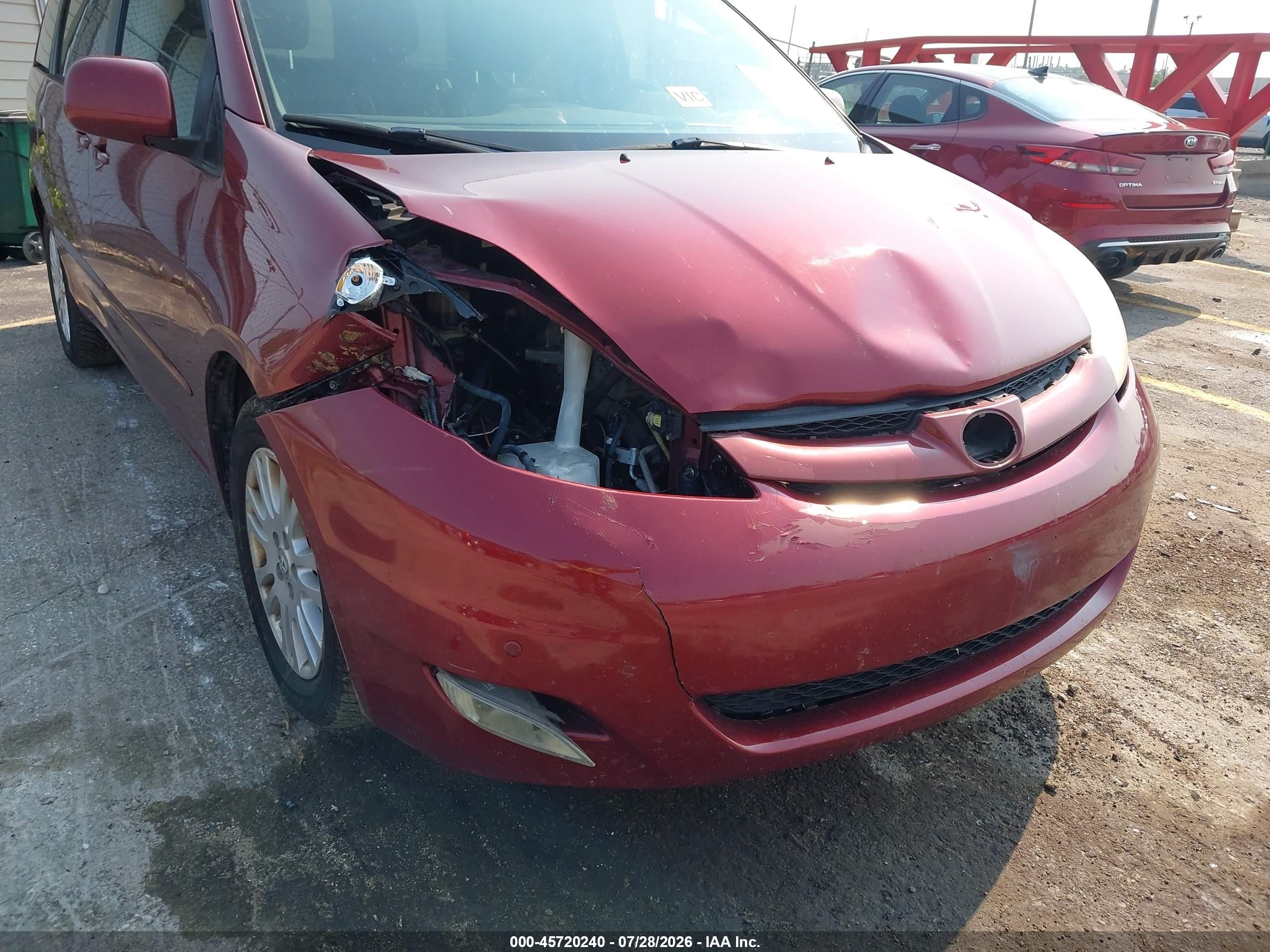 2010 Toyota Sienna Xle Red vin: 5TDYK4CC2AS332871