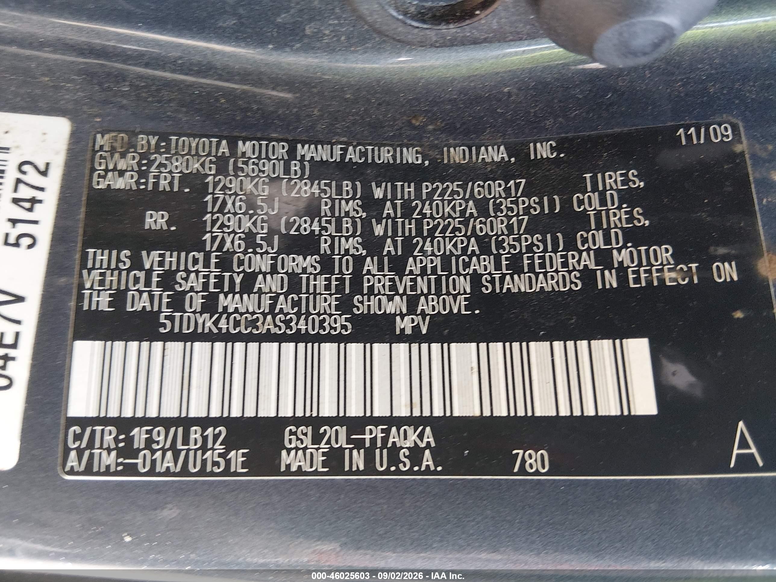 2010 Toyota Sienna Xle Gray vin: 5TDYK4CC3AS340395