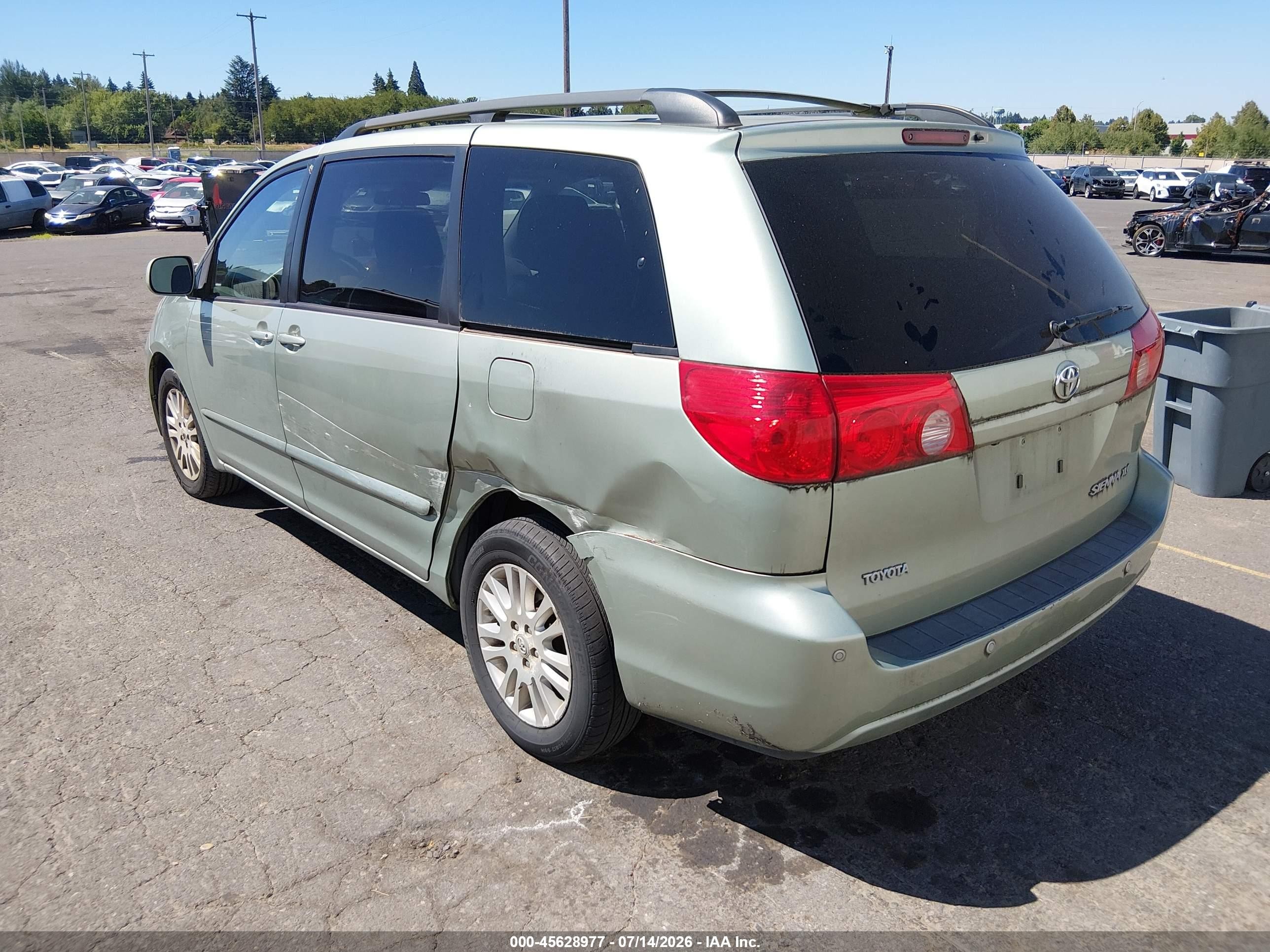 2010 Toyota Sienna Xle Green vin: 5TDYK4CC5AS290499