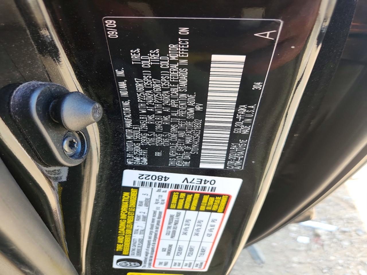 2010 Toyota Sienna Xle Черный vin: 5TDYK4CC5AS318902