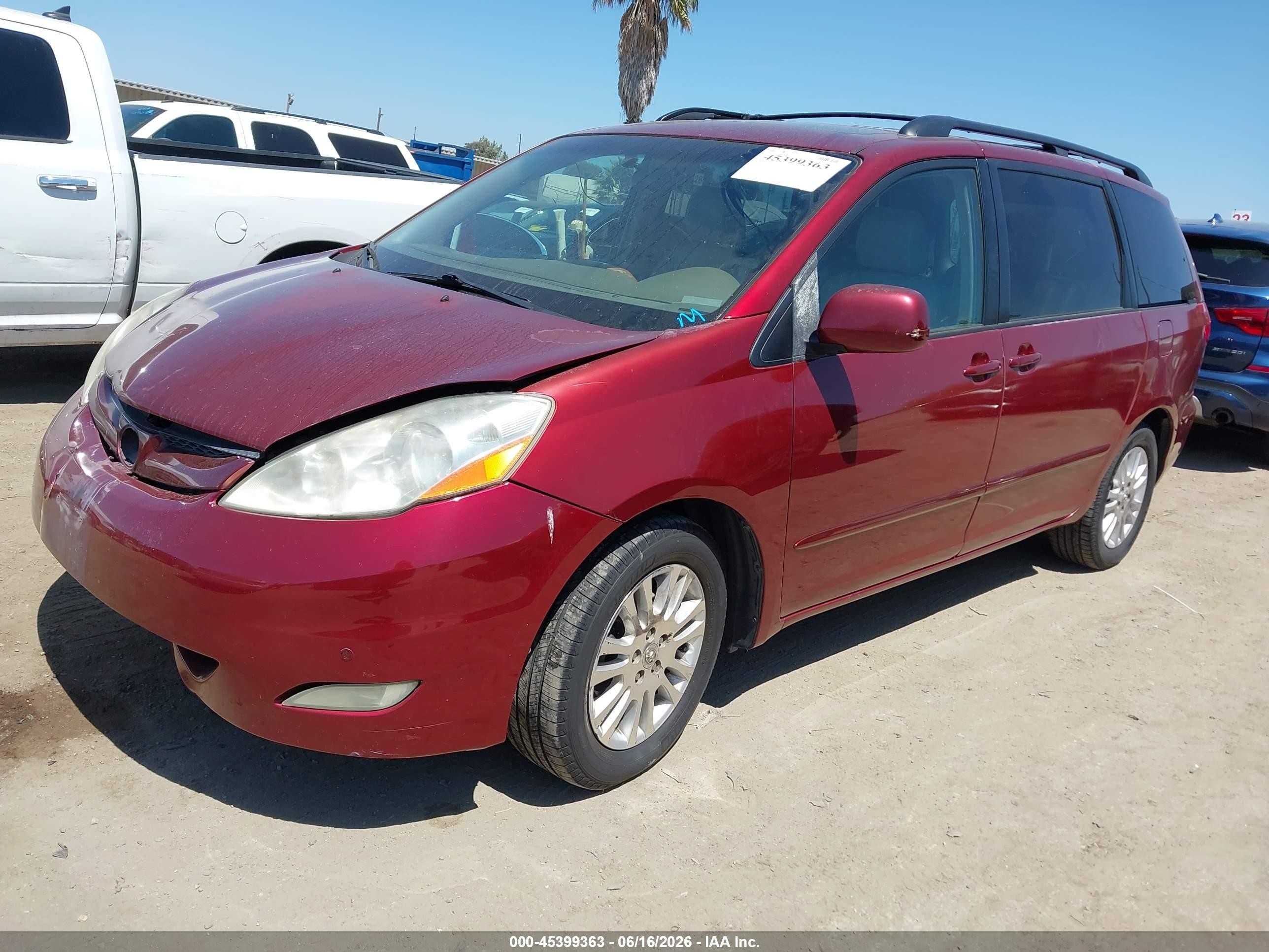 2010 Toyota Sienna Xle Red vin: 5TDYK4CC7AS339590