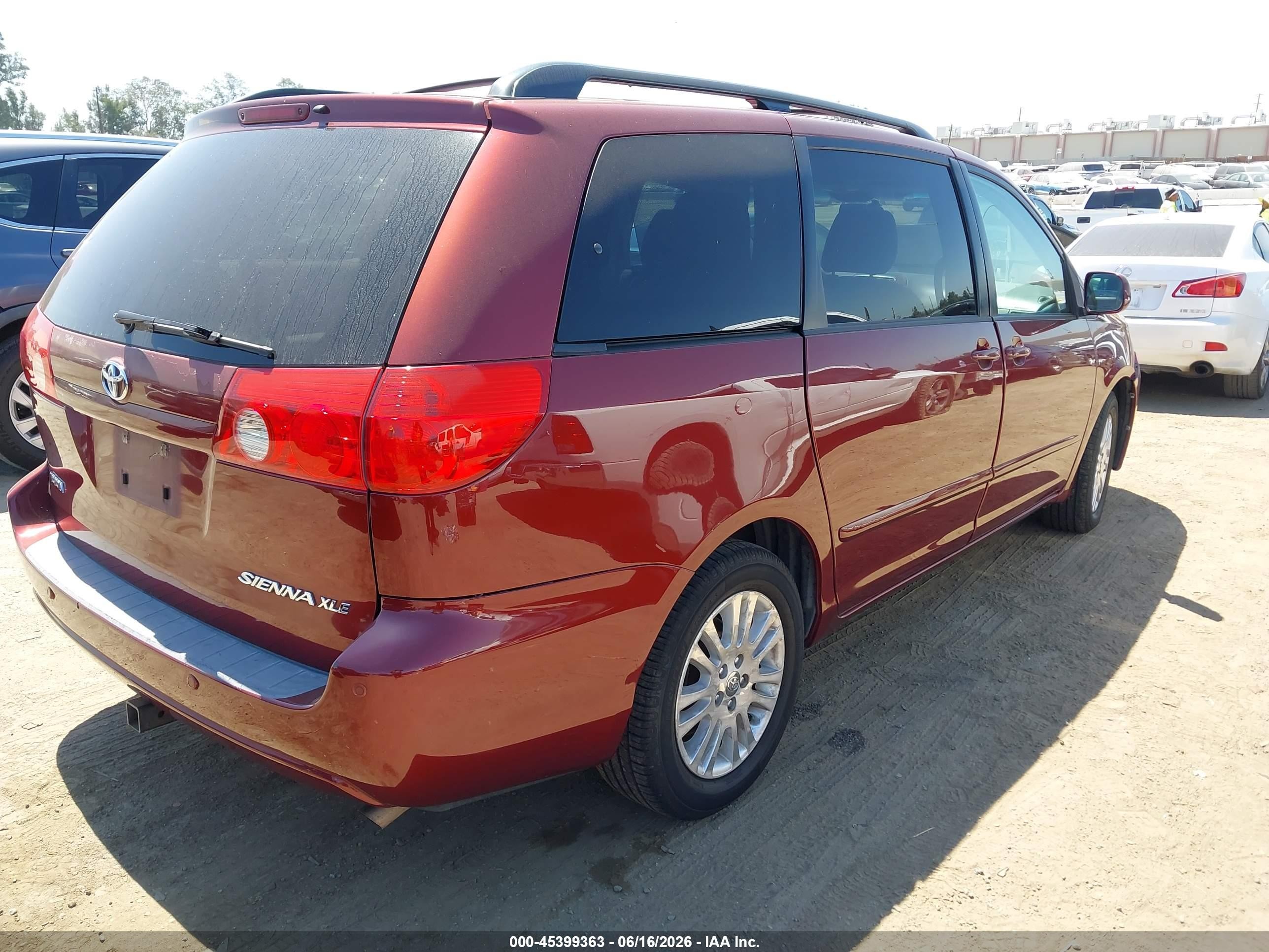 2010 Toyota Sienna Xle Red vin: 5TDYK4CC7AS339590