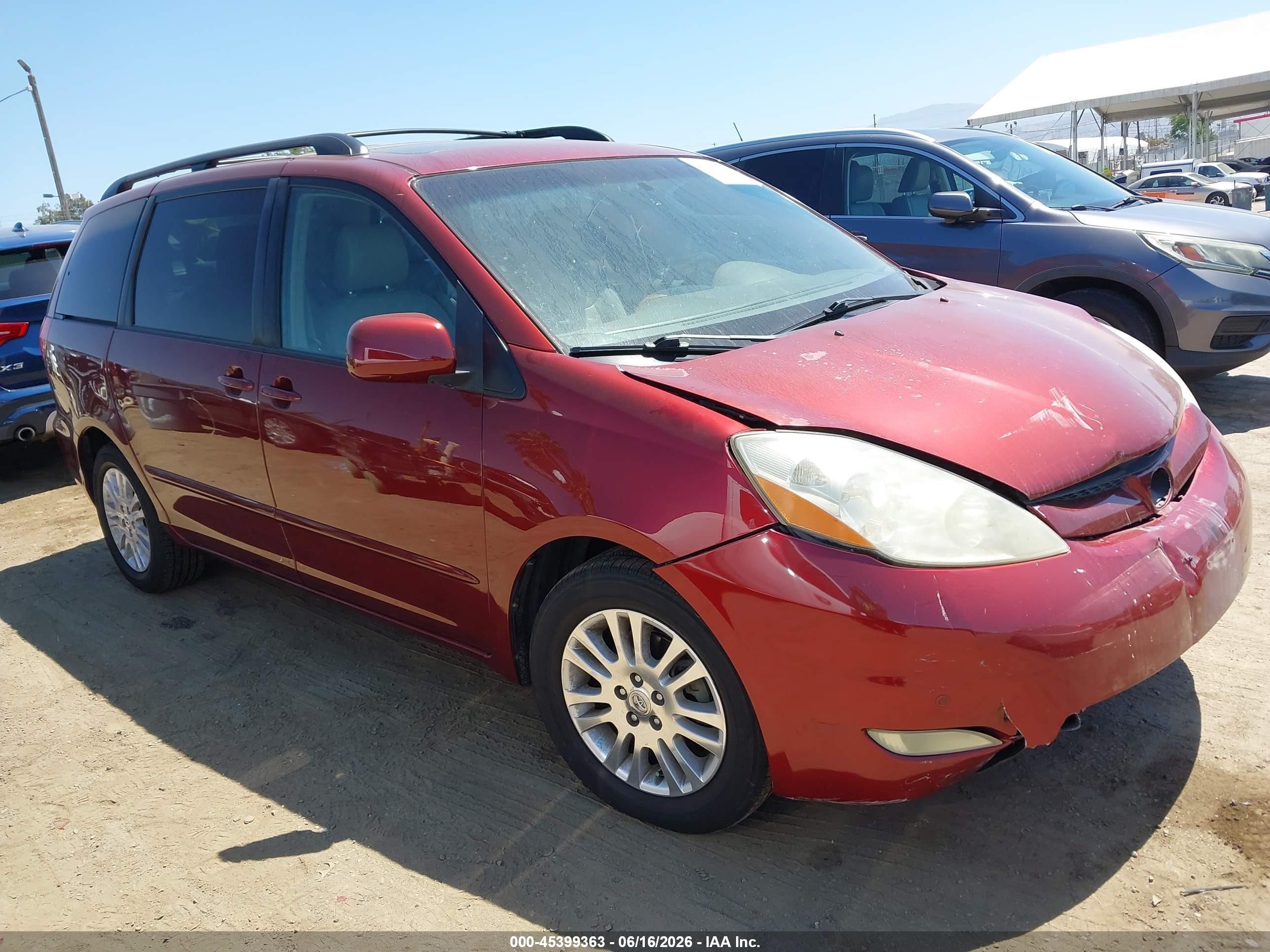 2010 Toyota Sienna Xle Red vin: 5TDYK4CC7AS339590