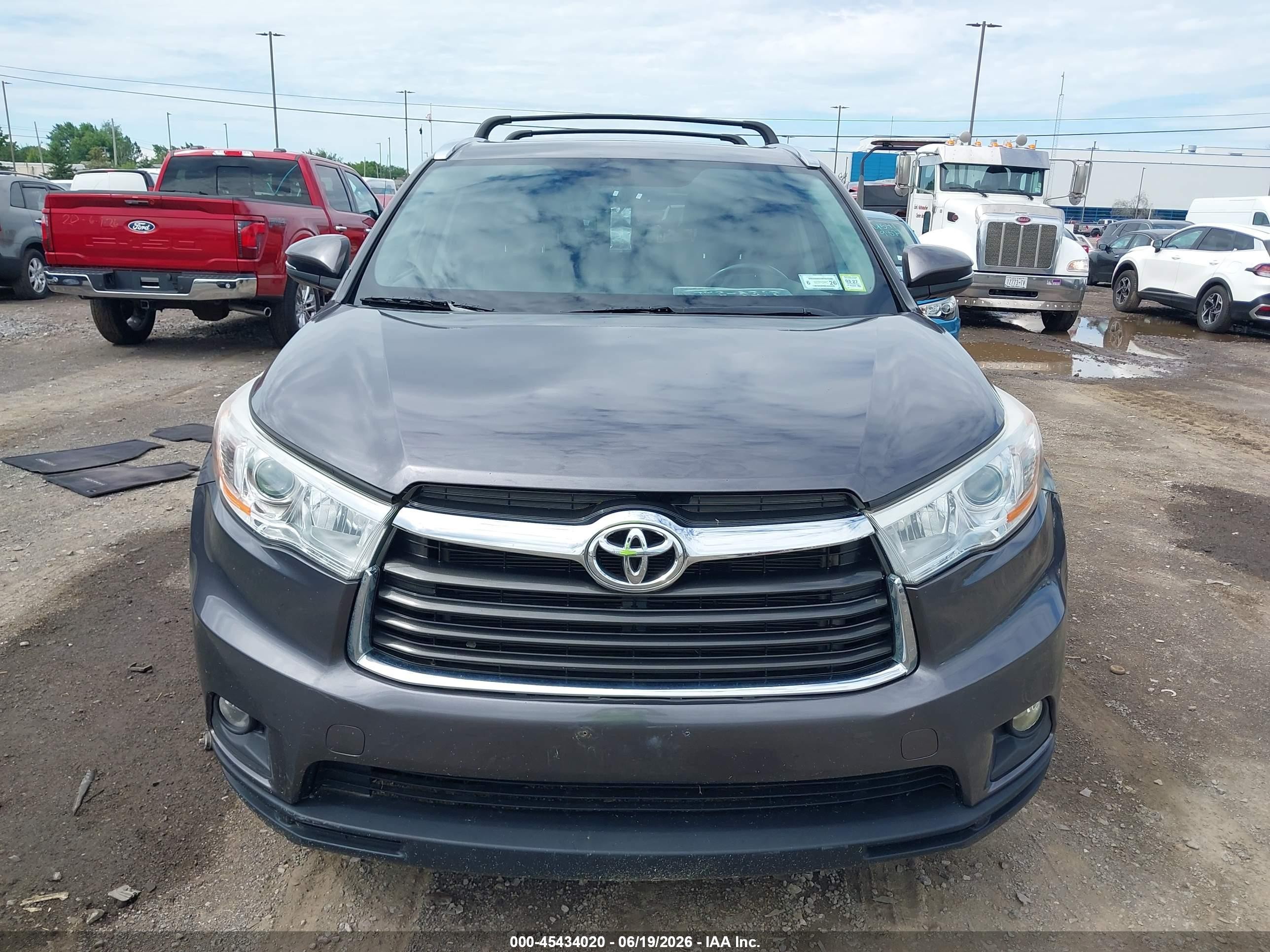 2015 Toyota Highlander Limited V6 Gray vin: 5TDYKRFH1FS106705