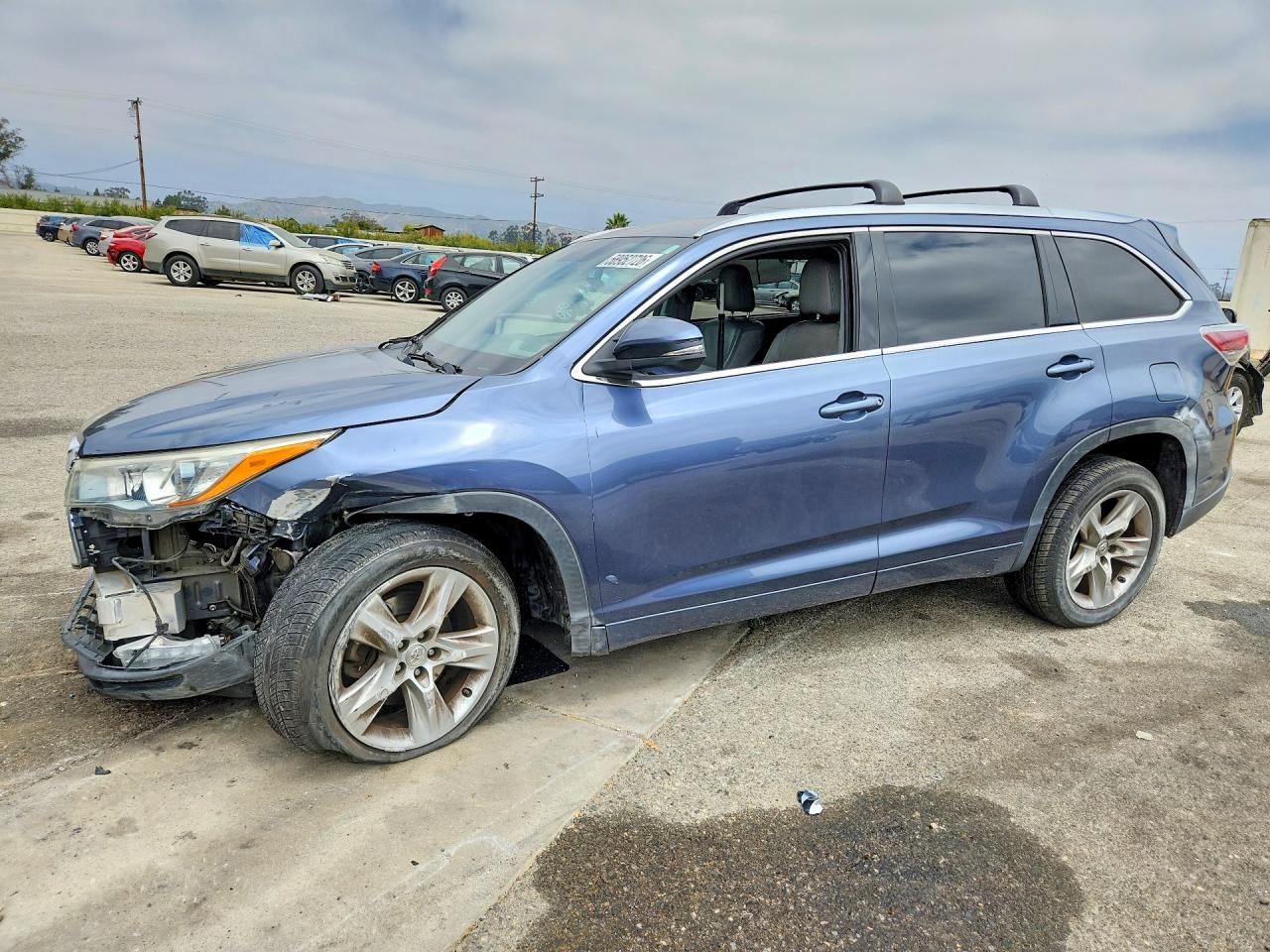 2014 Toyota Highlander Limited Blue vin: 5TDYKRFH2ES036730