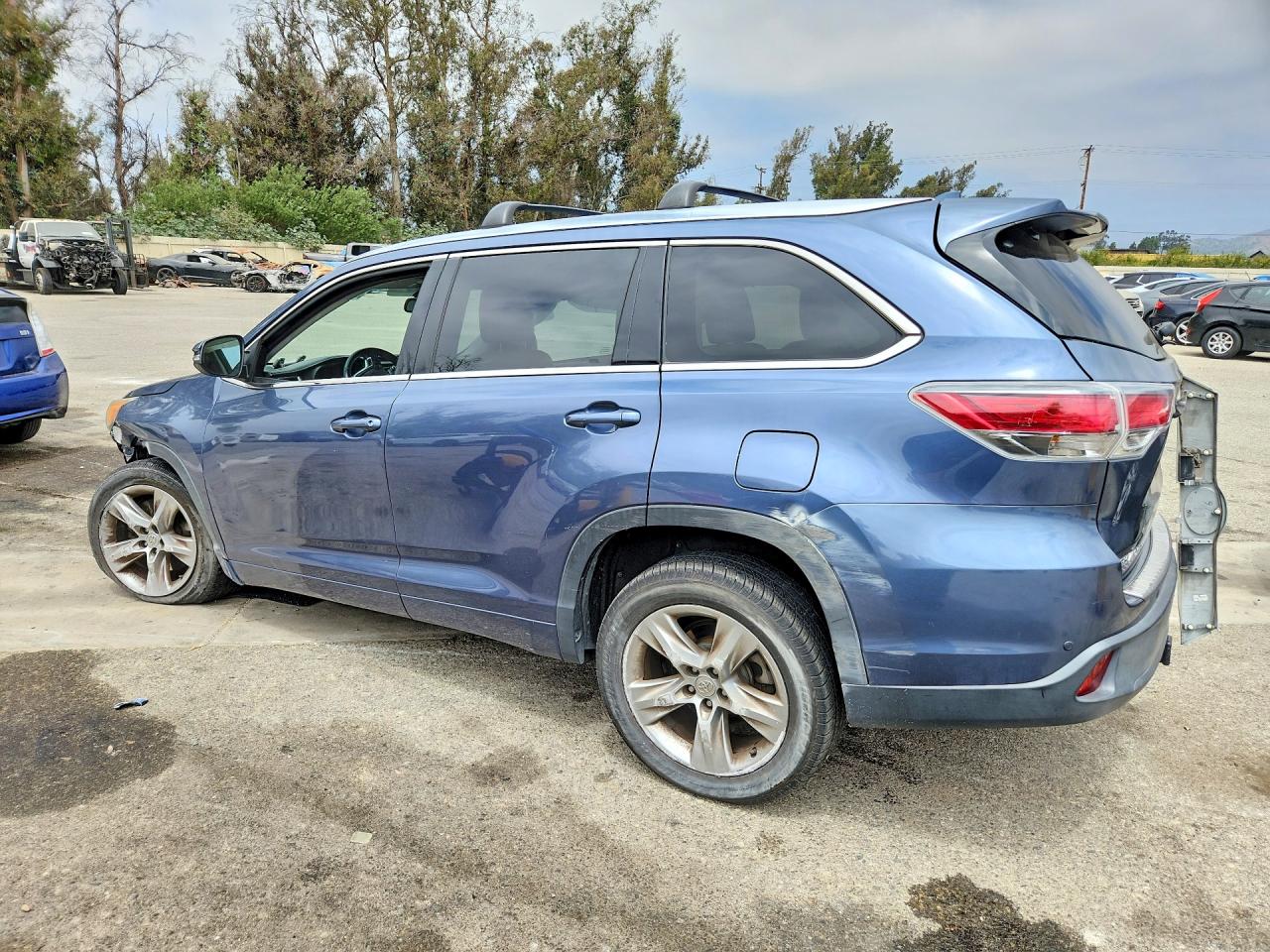 2014 Toyota Highlander Limited Blue vin: 5TDYKRFH2ES036730