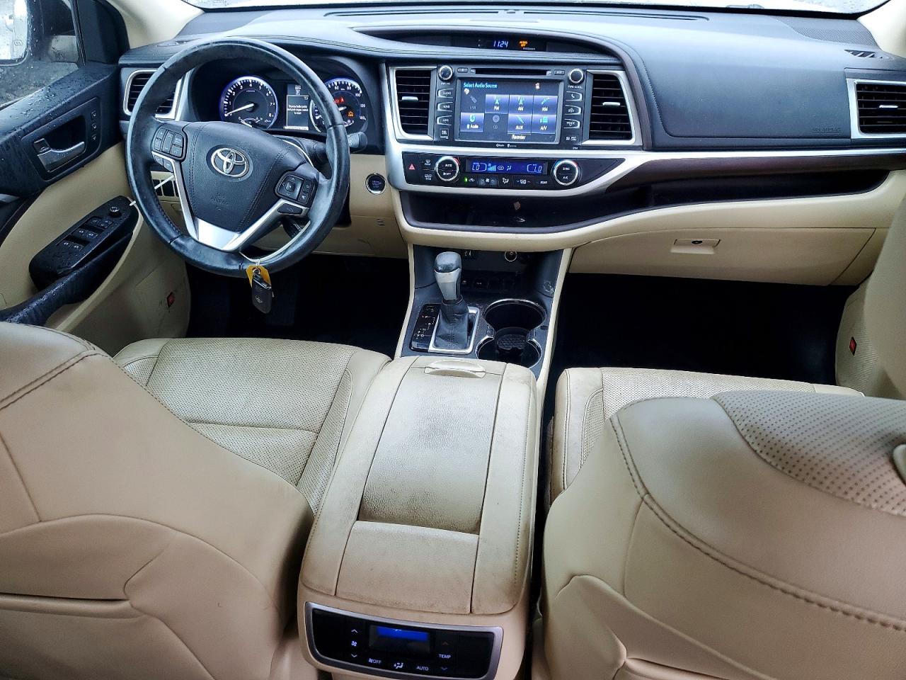 2015 Toyota Highlander Limited Beige vin: 5TDYKRFH2FS081250