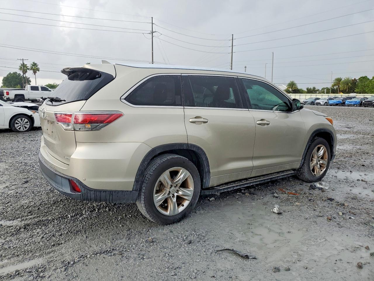 2015 Toyota Highlander Limited Beige vin: 5TDYKRFH2FS081250
