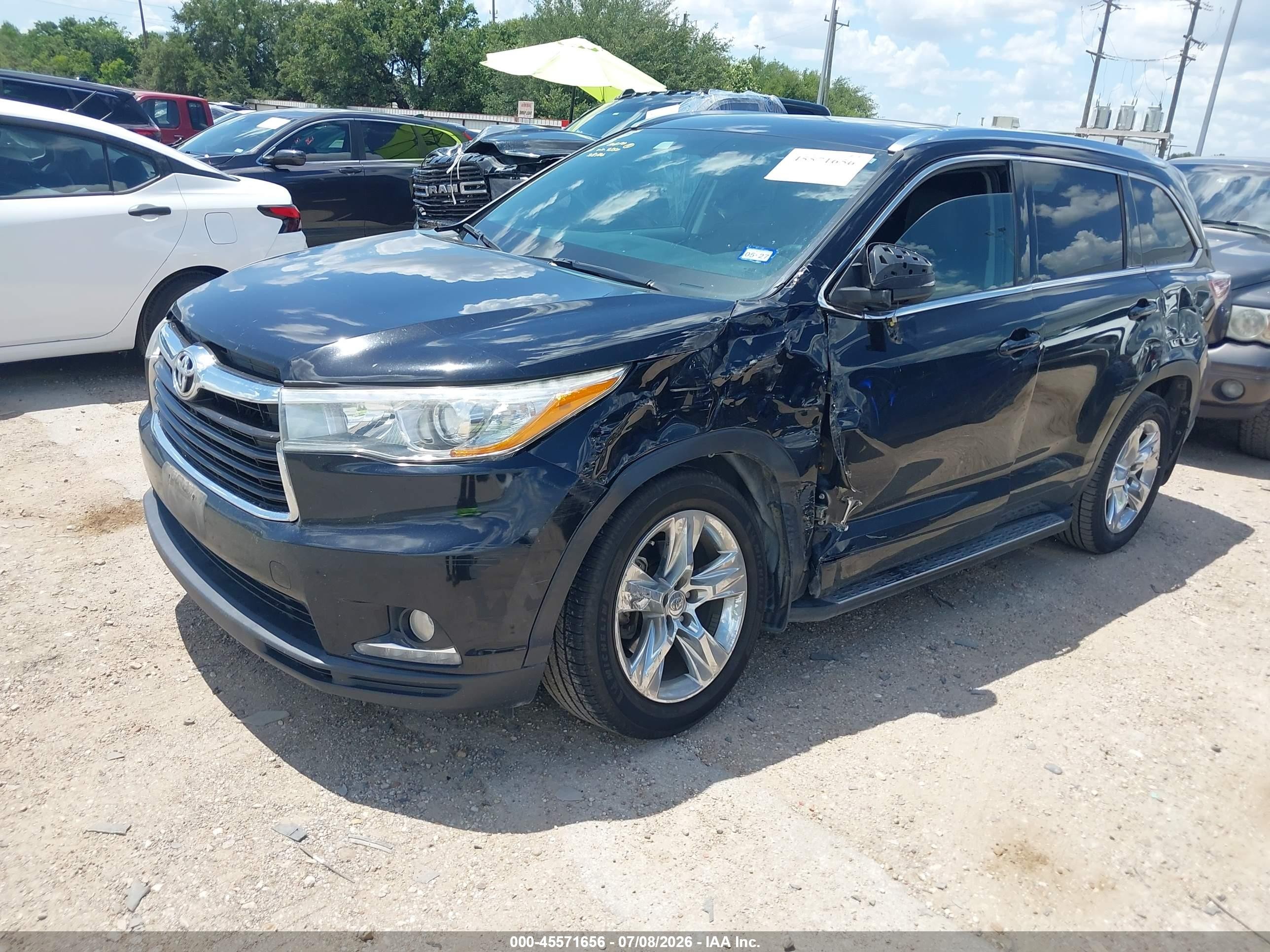 2015 Toyota Highlander Limited V6 Black vin: 5TDYKRFH2FS089350
