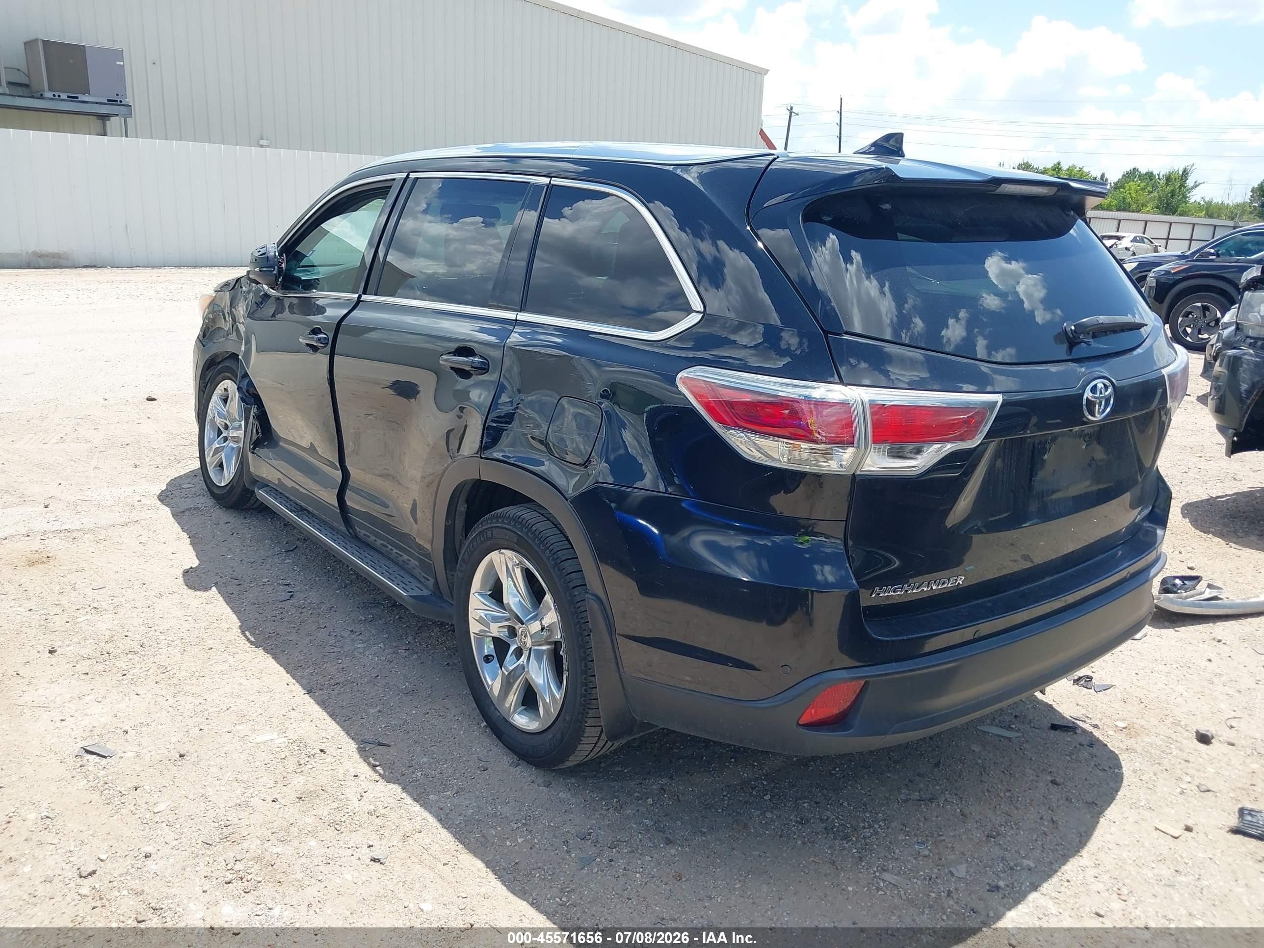 2015 Toyota Highlander Limited V6 Black vin: 5TDYKRFH2FS089350