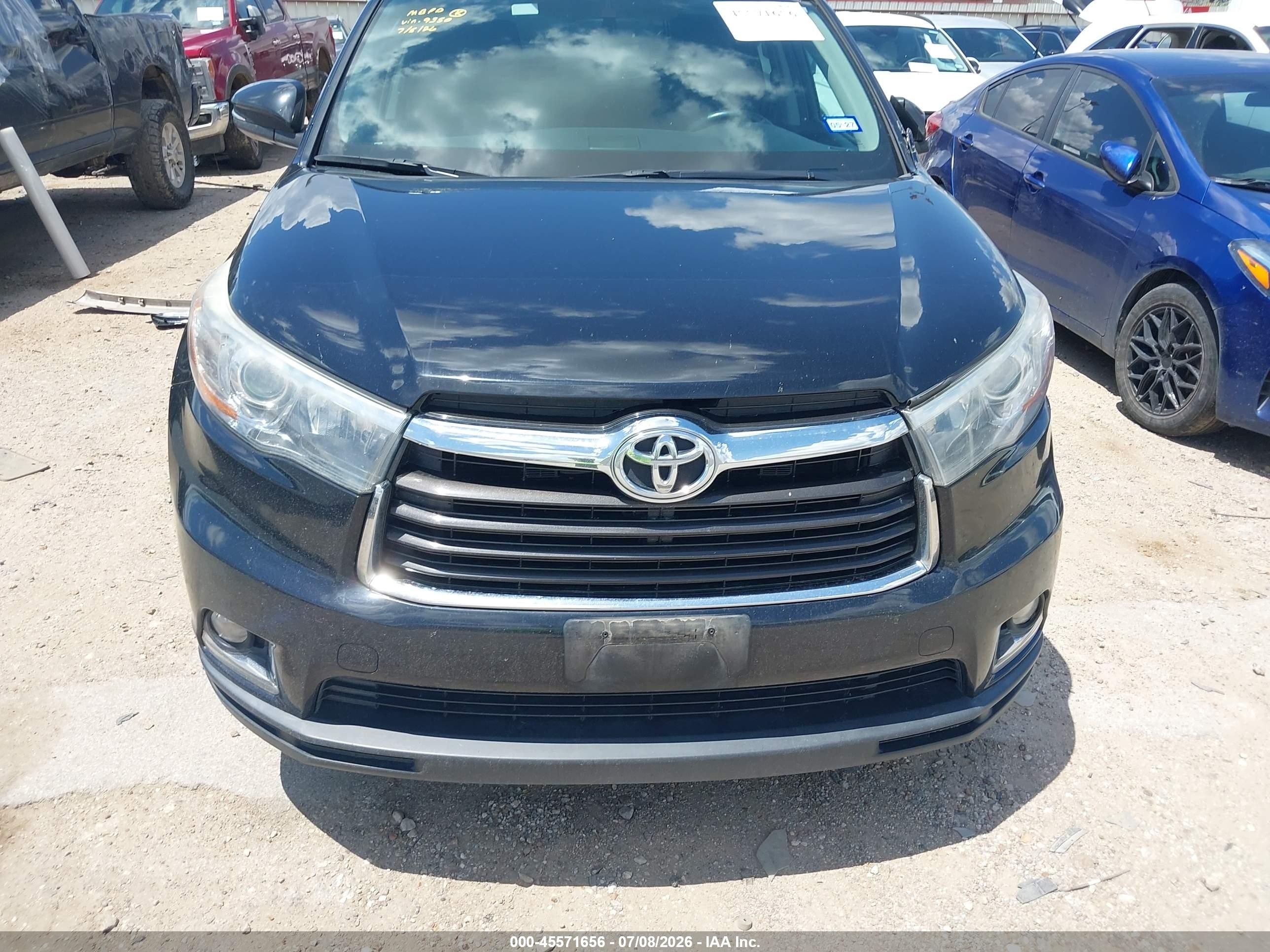 2015 Toyota Highlander Limited V6 Black vin: 5TDYKRFH2FS089350