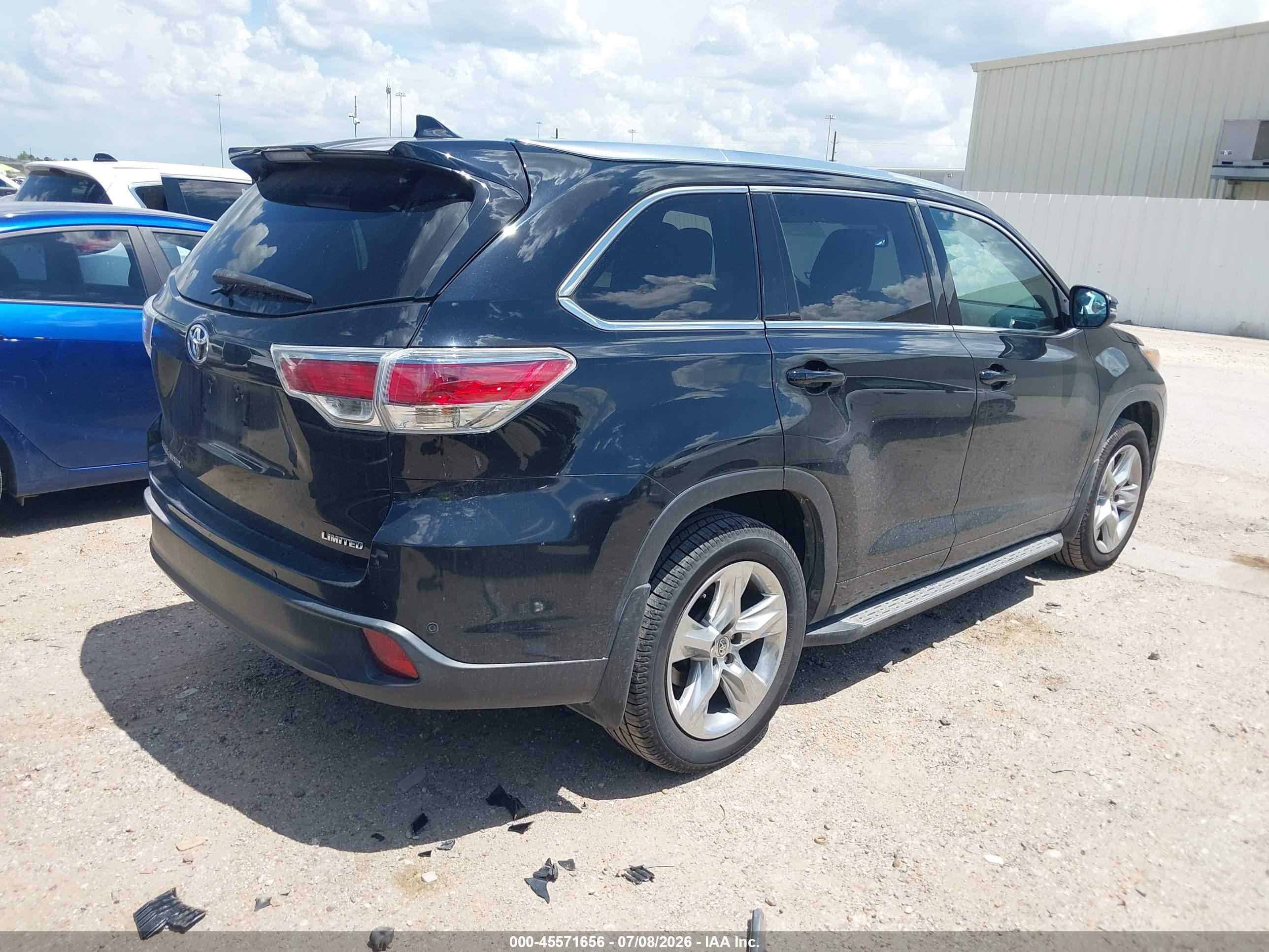 2015 Toyota Highlander Limited V6 Black vin: 5TDYKRFH2FS089350