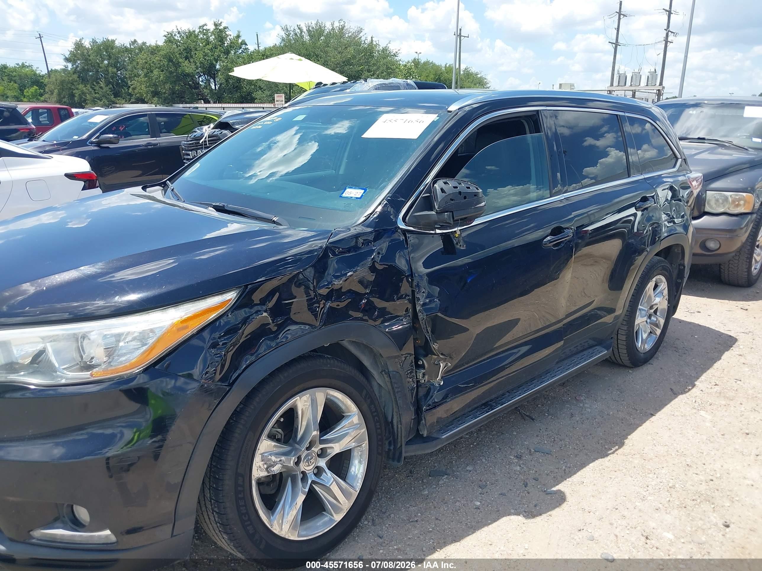 2015 Toyota Highlander Limited V6 Black vin: 5TDYKRFH2FS089350