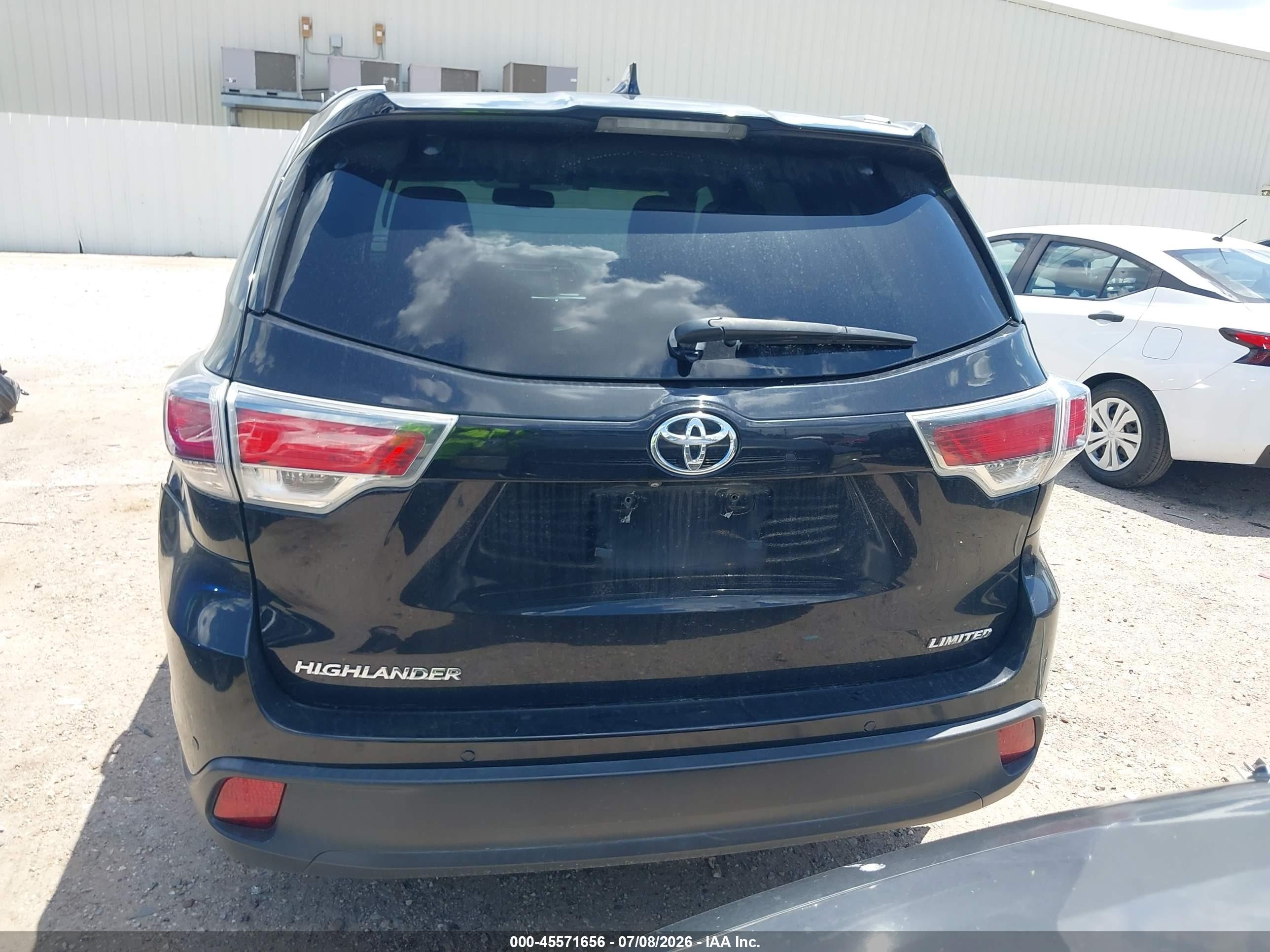 2015 Toyota Highlander Limited V6 Black vin: 5TDYKRFH2FS089350