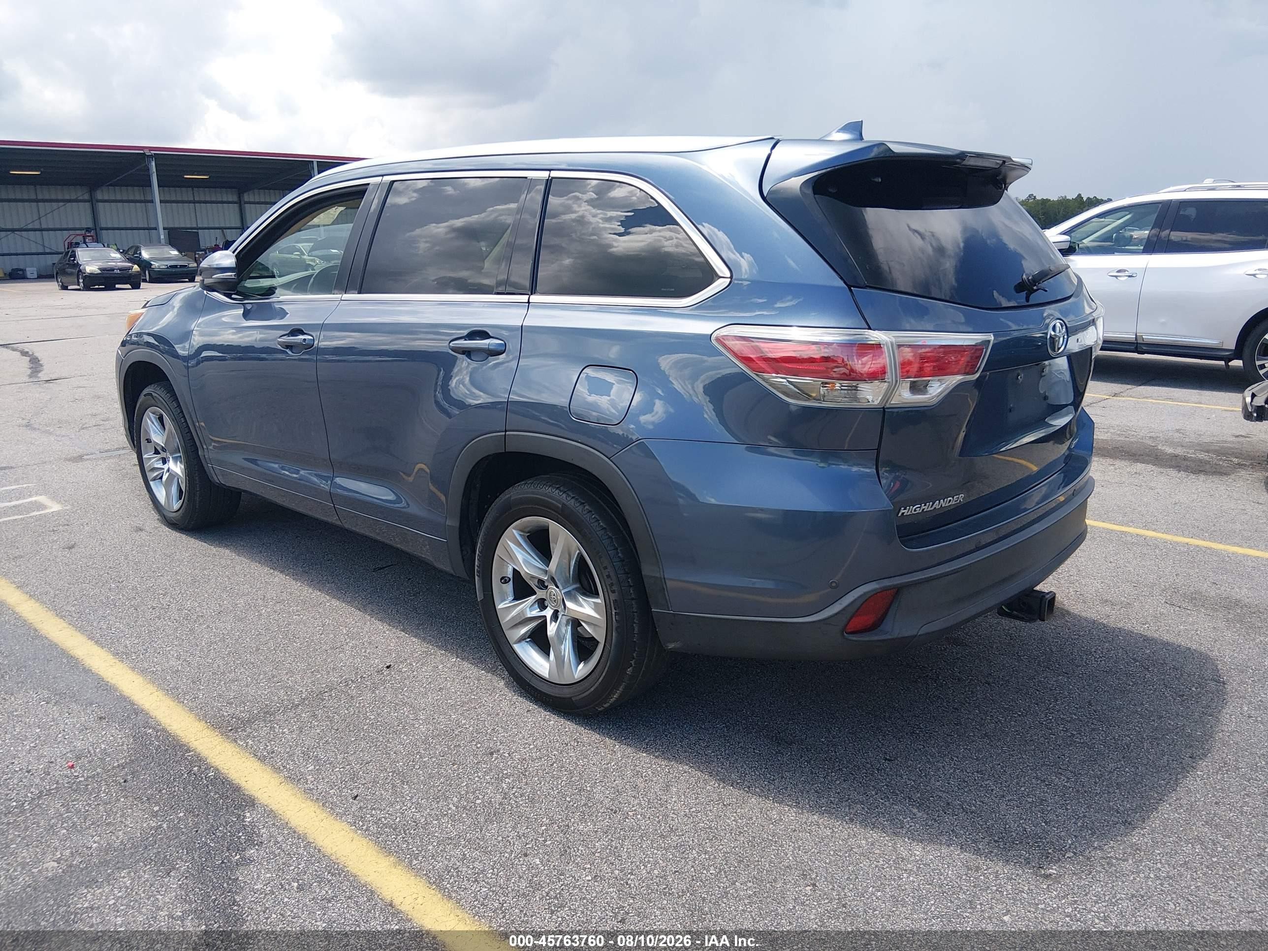 2015 Toyota Highlander Limited V6 Blue vin: 5TDYKRFH2FS108592
