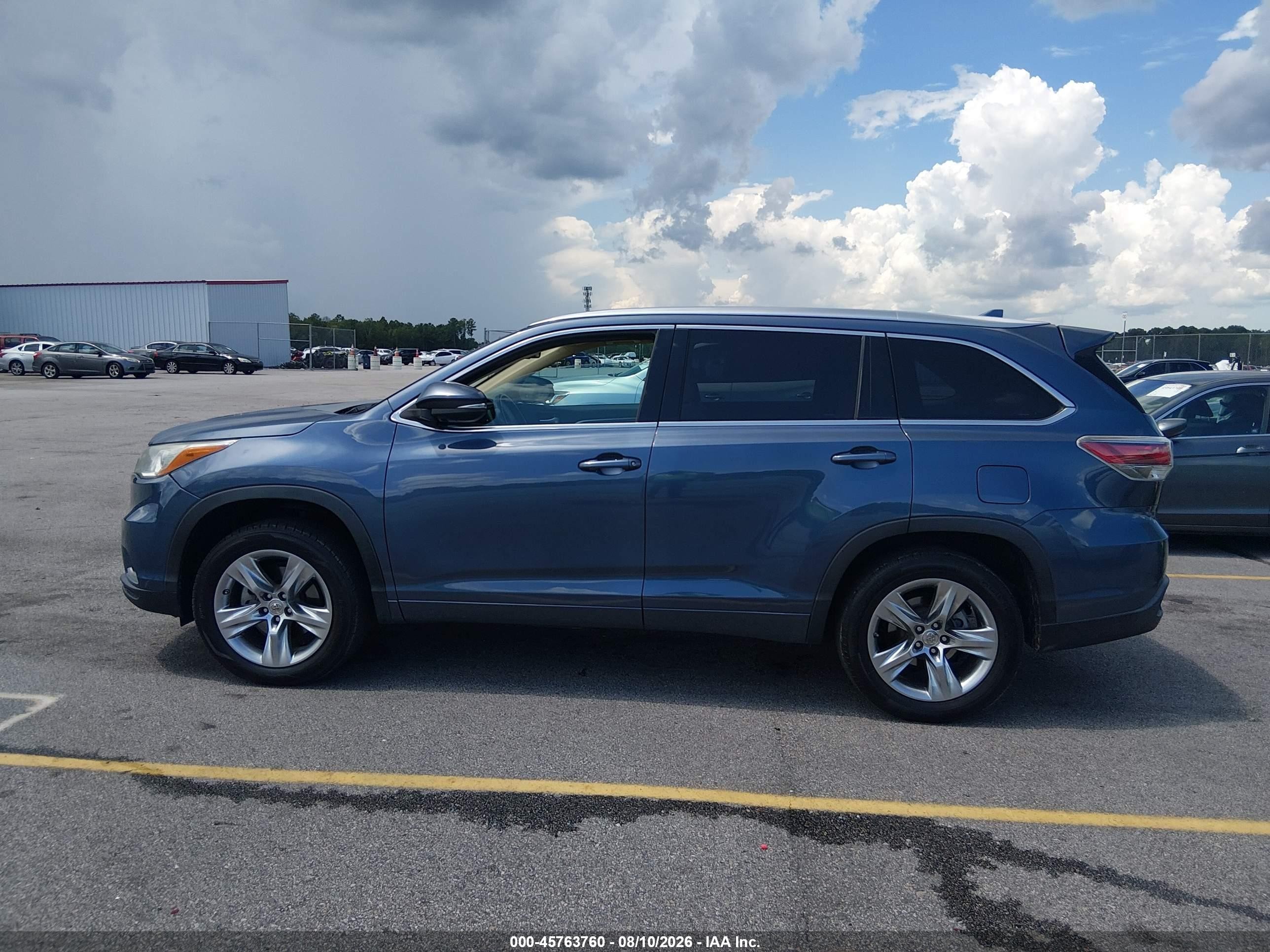 2015 Toyota Highlander Limited V6 Blue vin: 5TDYKRFH2FS108592