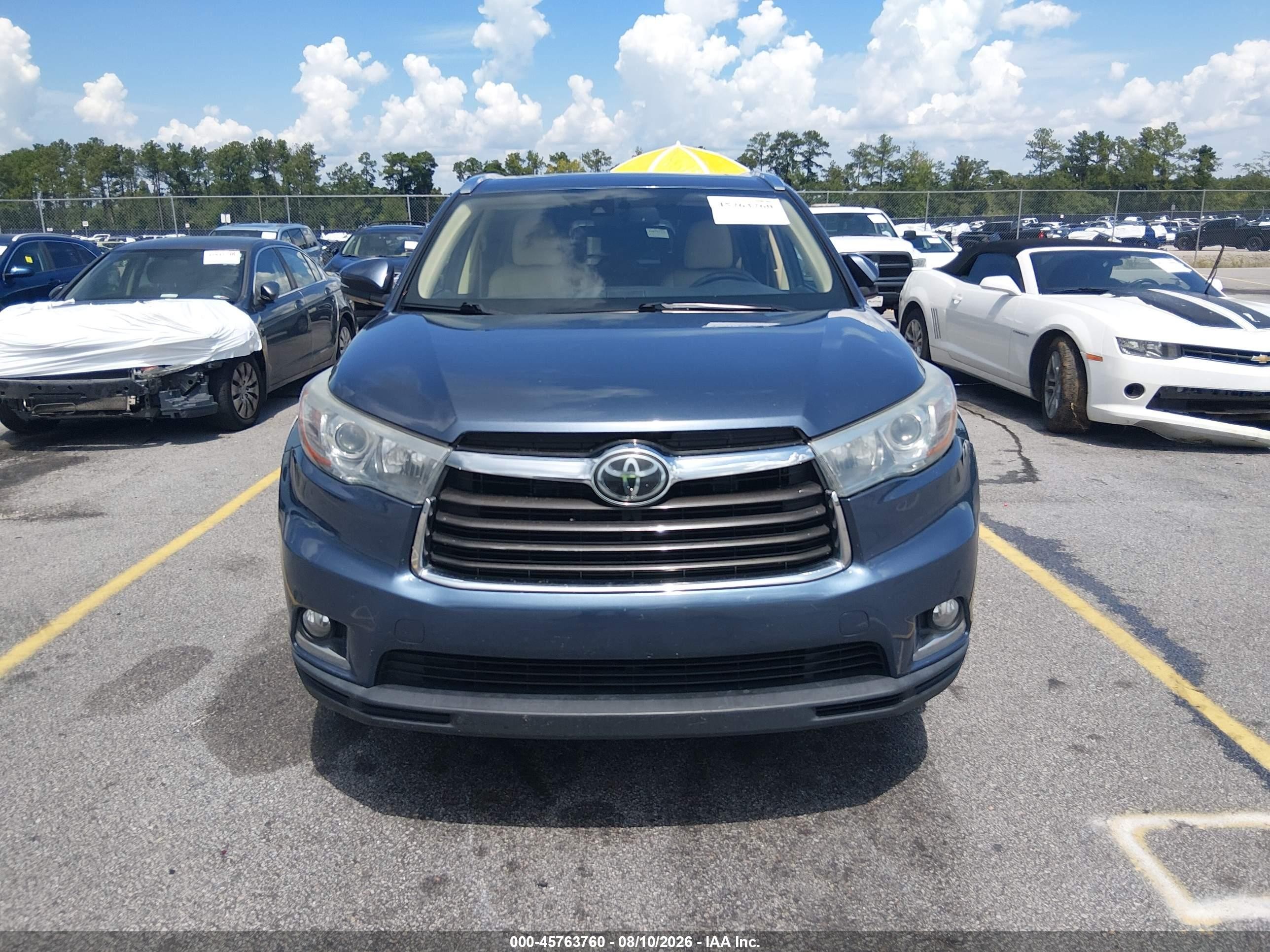 2015 Toyota Highlander Limited V6 Blue vin: 5TDYKRFH2FS108592