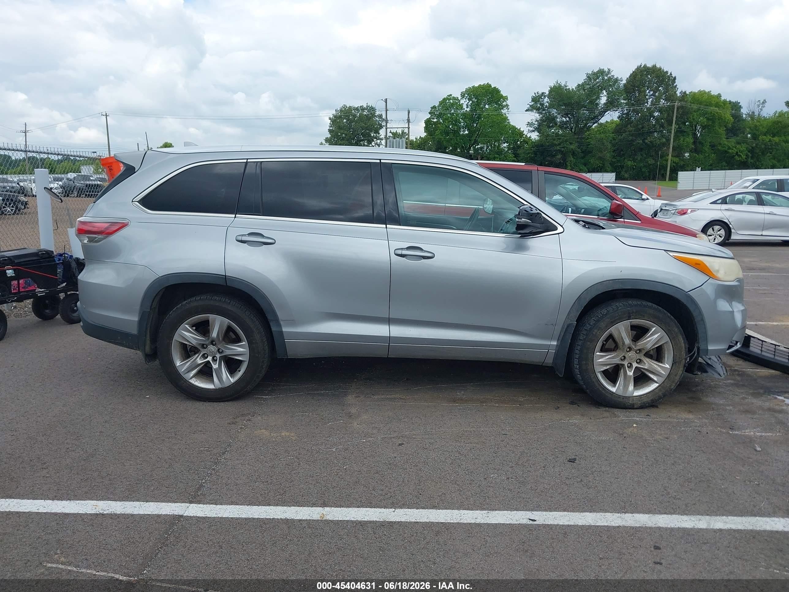 2015 Toyota Highlander Limited V6 Gray vin: 5TDYKRFH3FS038732