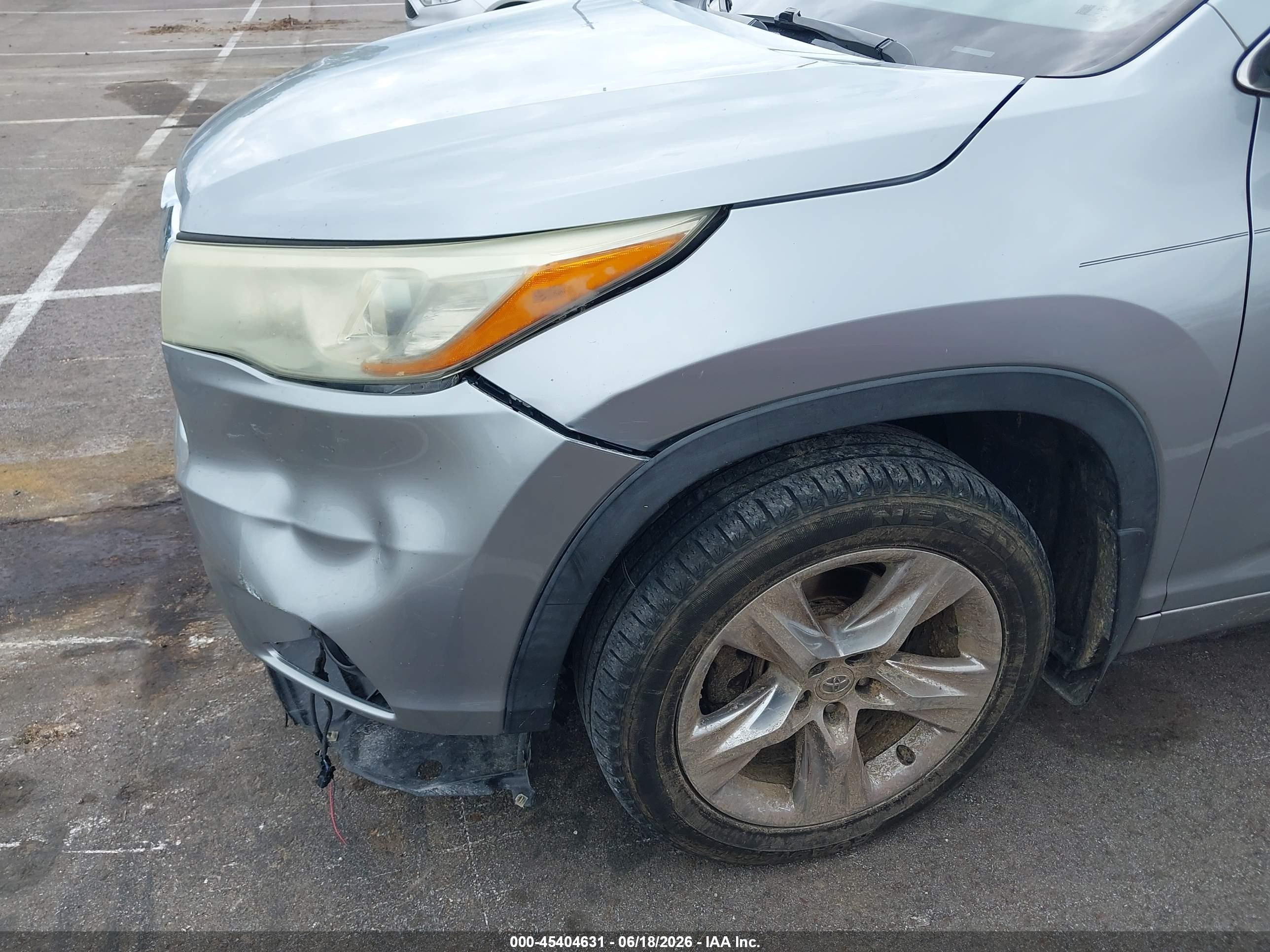 2015 Toyota Highlander Limited V6 Gray vin: 5TDYKRFH3FS038732