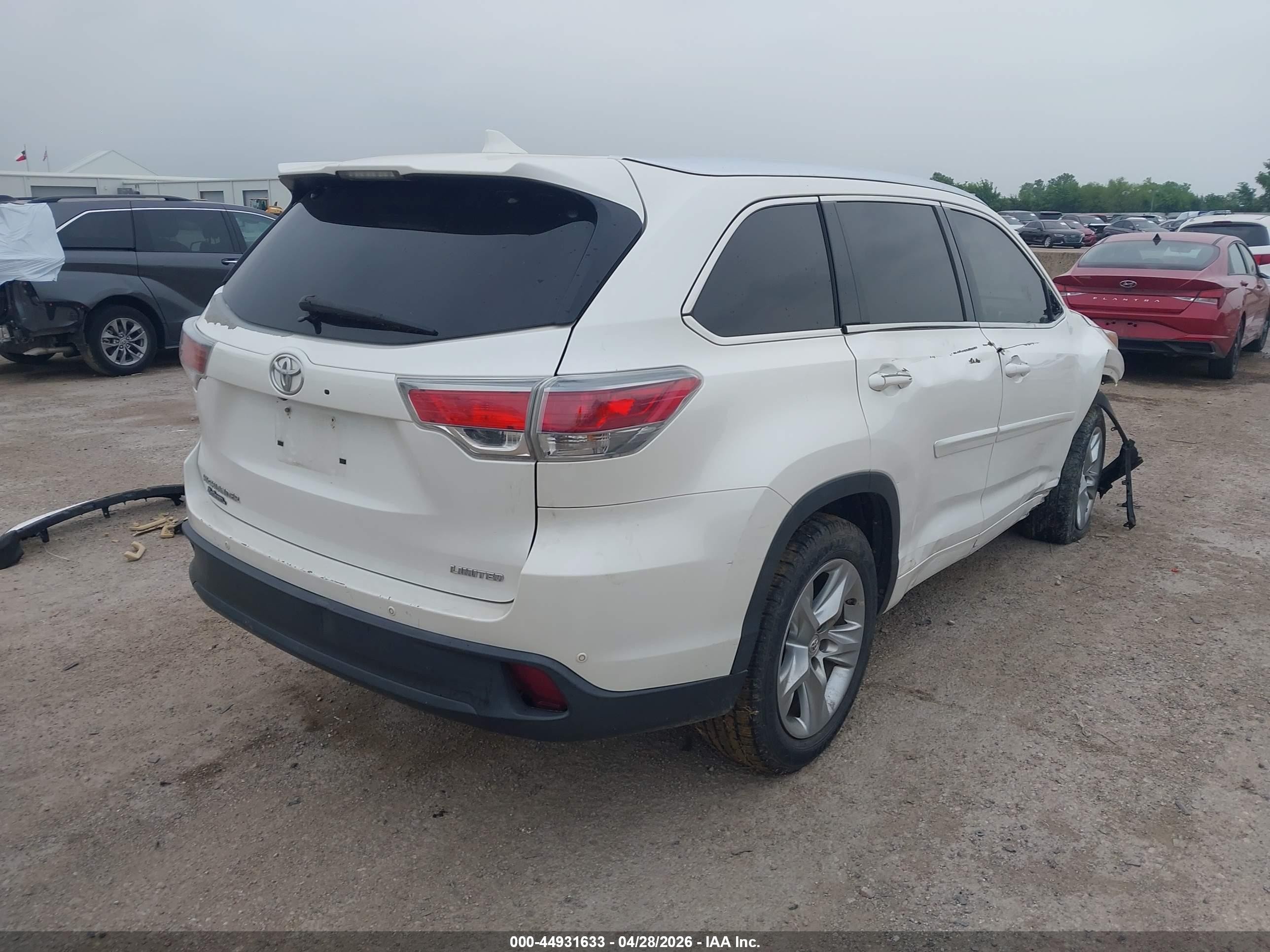 2015 Toyota Highlander Limited V6 Белый vin: 5TDYKRFH3FS062223