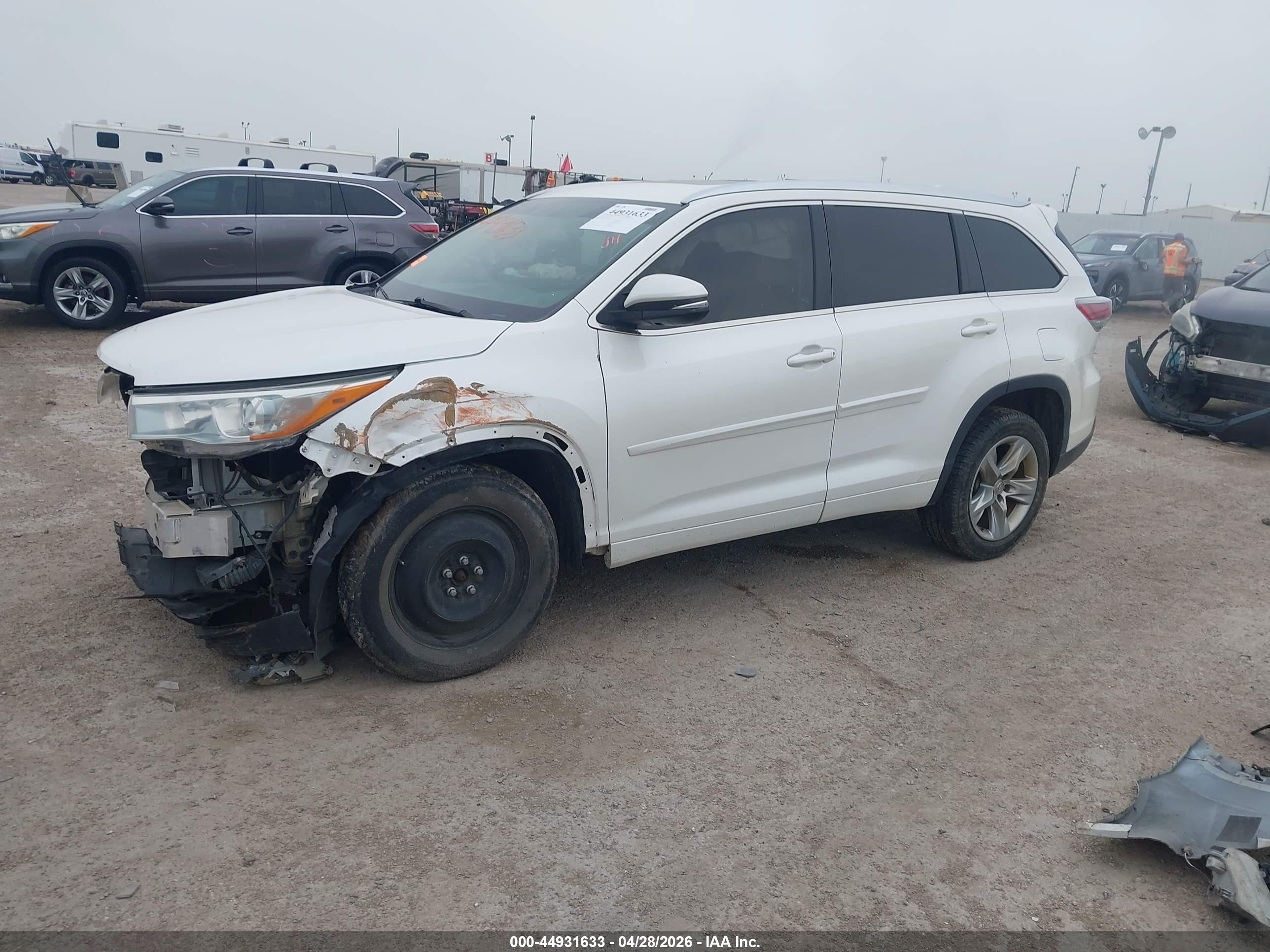 2015 Toyota Highlander Limited V6 Белый vin: 5TDYKRFH3FS062223