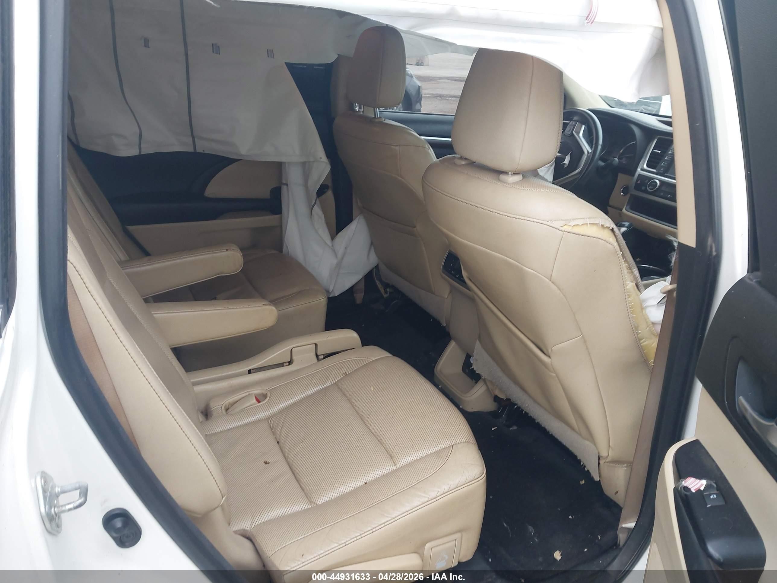 2015 Toyota Highlander Limited V6 Белый vin: 5TDYKRFH3FS062223