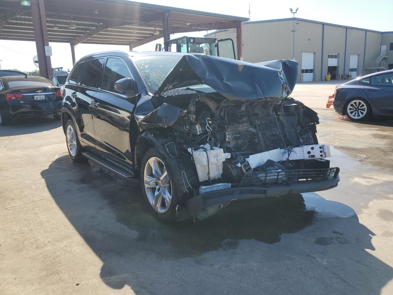 2015 Toyota Highlander Limited Black vin: 5TDYKRFH3FS075845 Damage: Front Bumper Reinforcement, Broken, Replacement Required