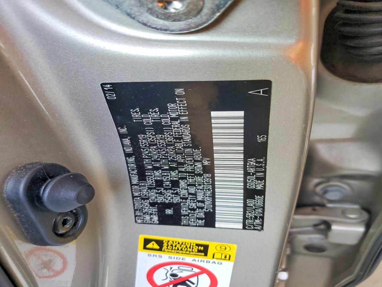 2014 Toyota Highlander Limited Золотой vin: 5TDYKRFH4ES013918