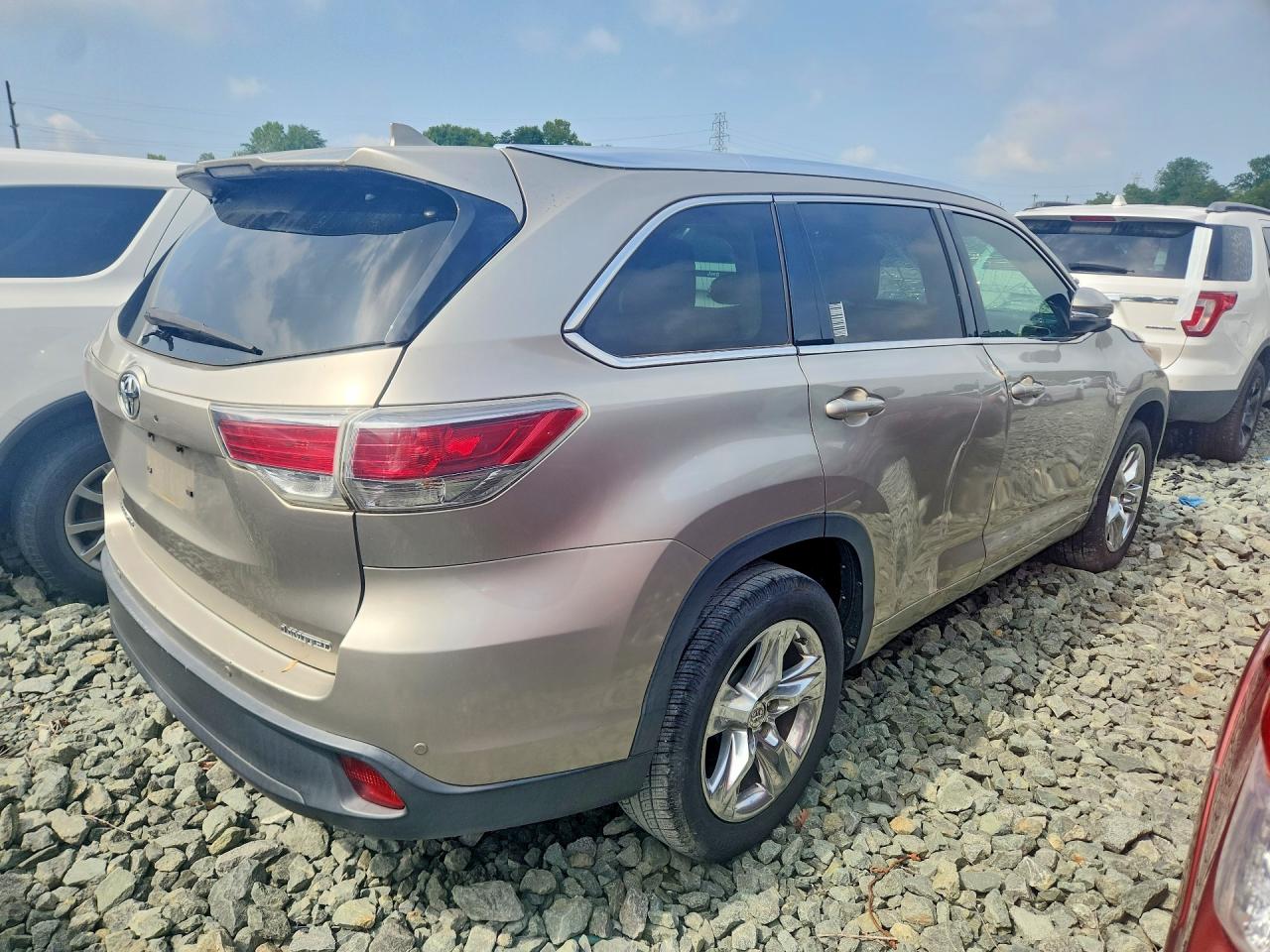 2014 Toyota Highlander Limited Золотой vin: 5TDYKRFH4ES013918