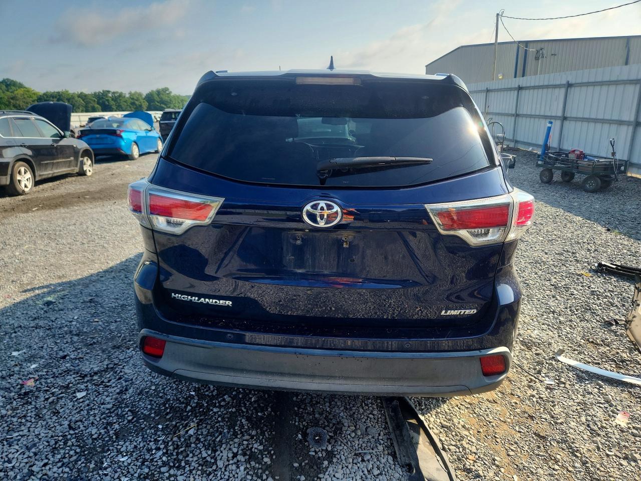 2015 Toyota Highlander Limited Blue vin: 5TDYKRFH4FS049383