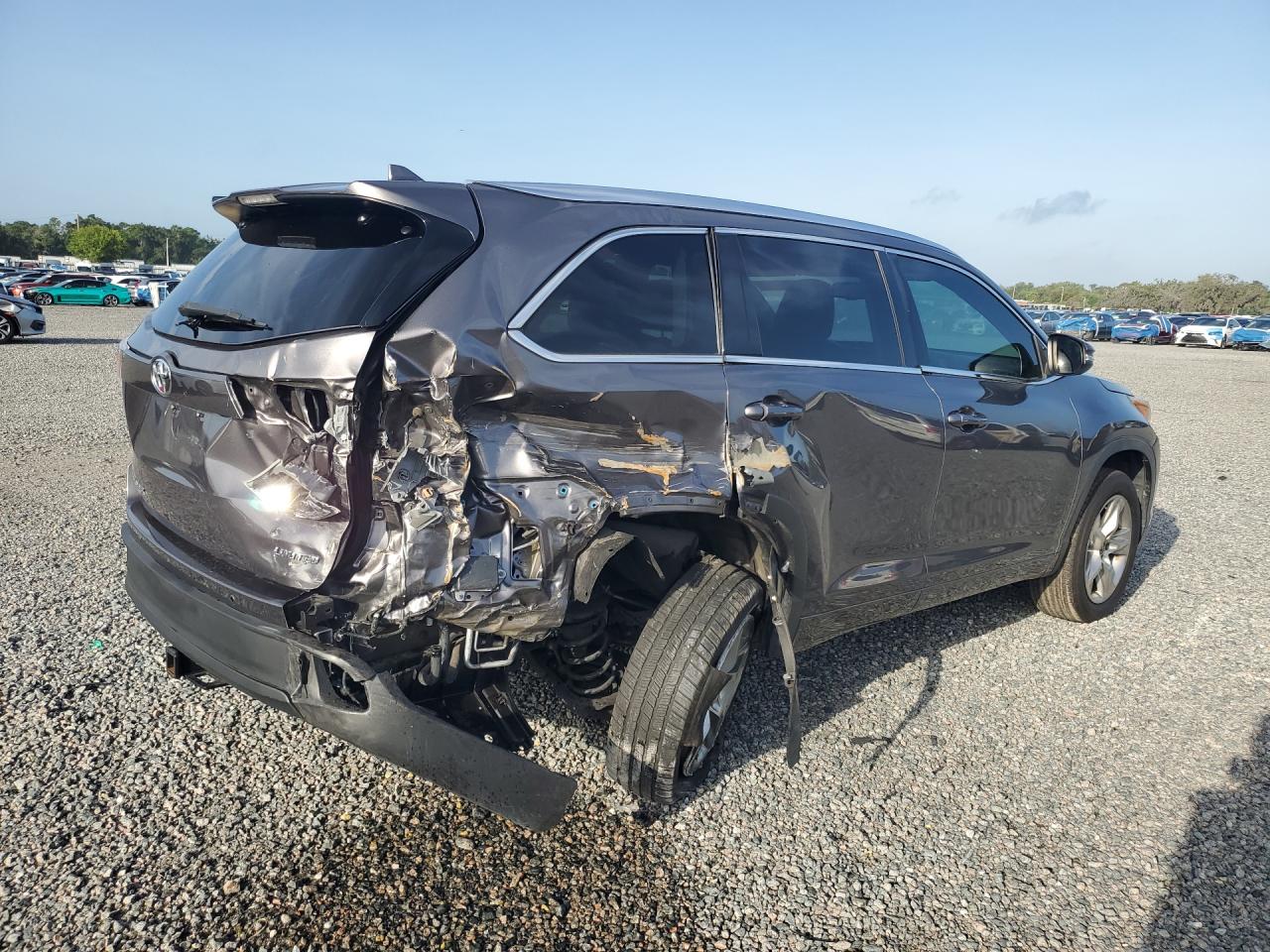 2016 Toyota Highlander Limited Серый vin: 5TDYKRFH4GS161411