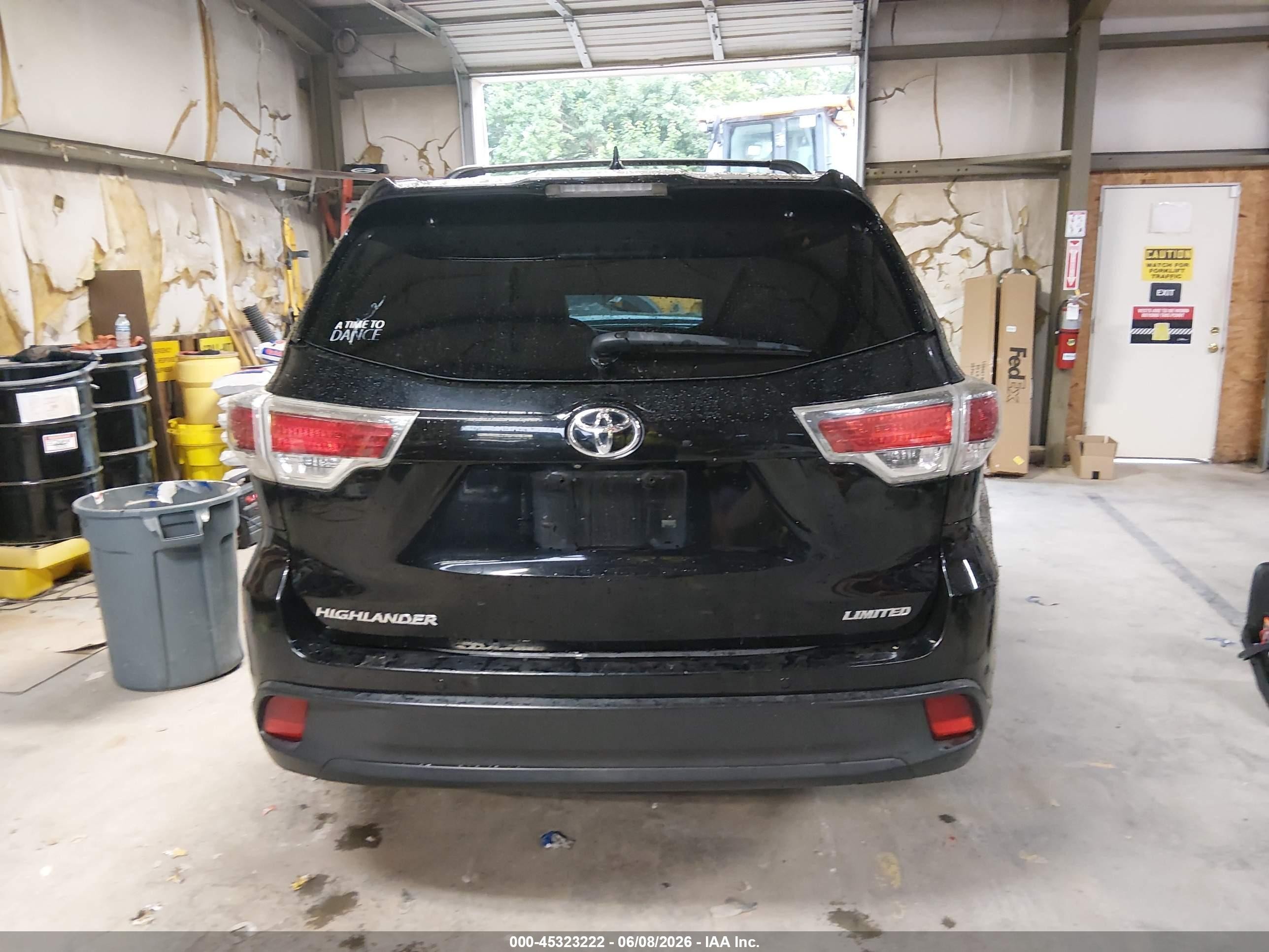 2015 Toyota Highlander Limited V6 Black vin: 5TDYKRFH5FS038506