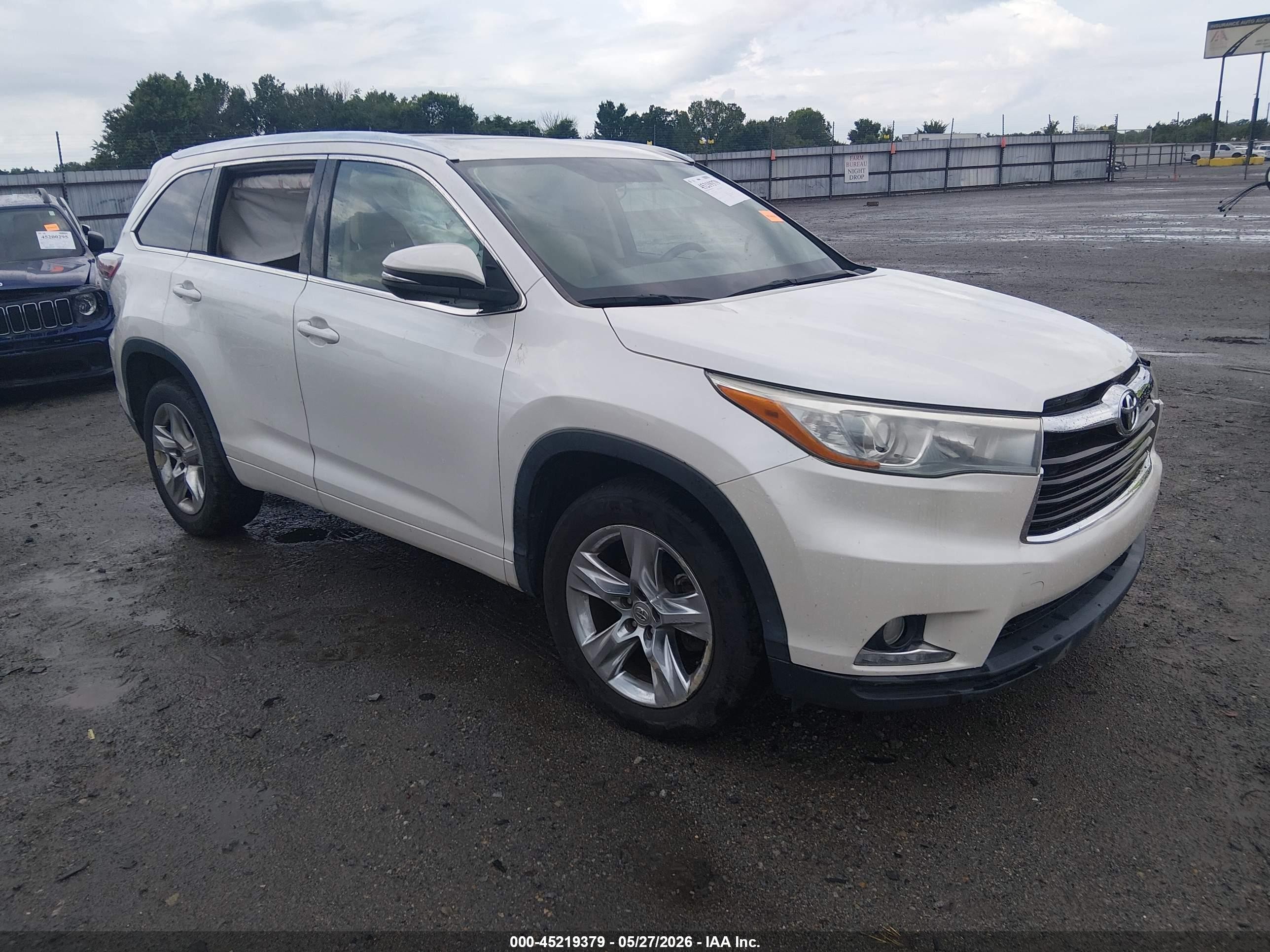 2015 Toyota Highlander Limited V6 White vin: 5TDYKRFH5FS069710
