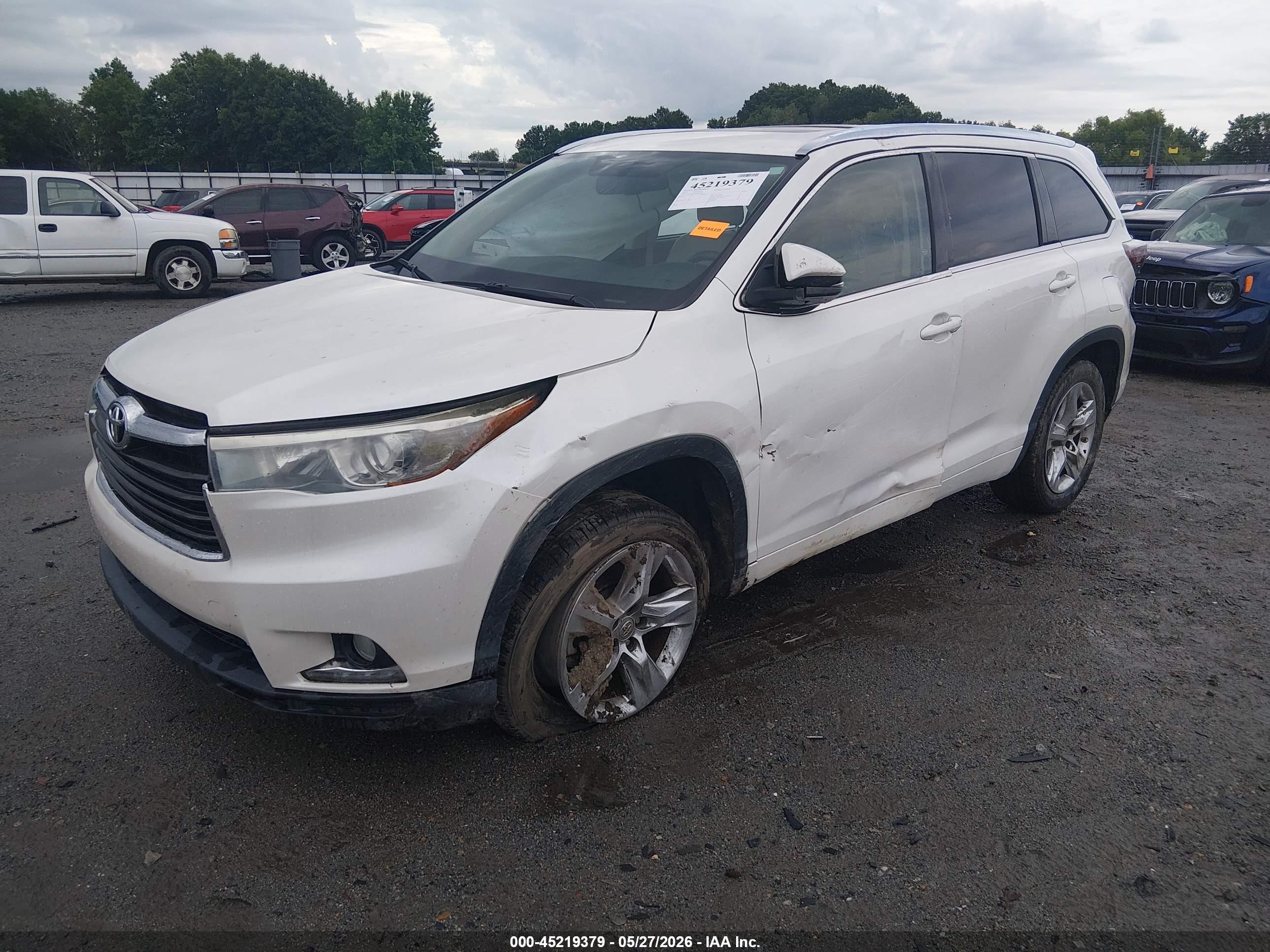 2015 Toyota Highlander Limited V6 White vin: 5TDYKRFH5FS069710