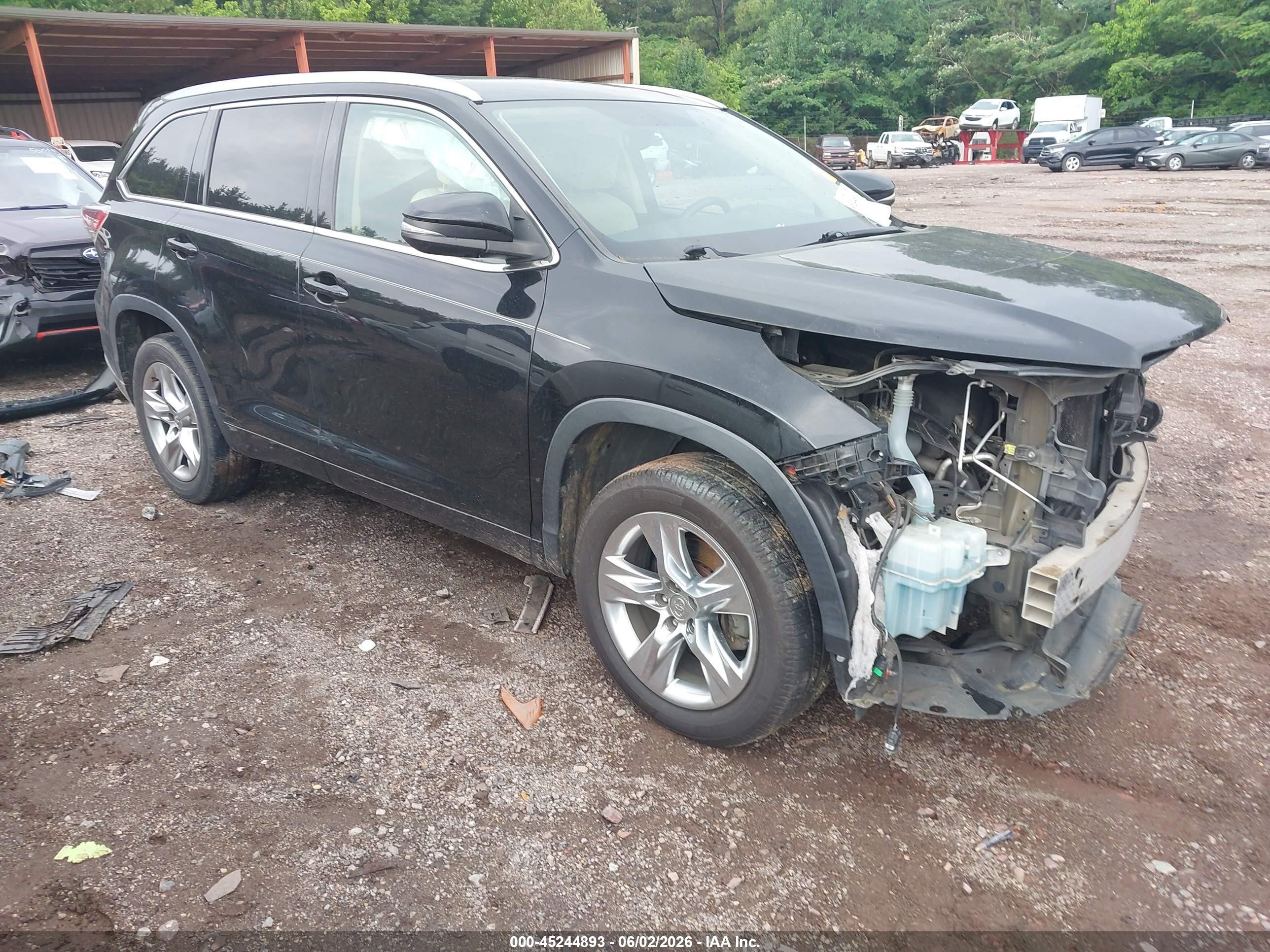 2015 Toyota Highlander Limited V6 Black vin: 5TDYKRFH5FS083414
