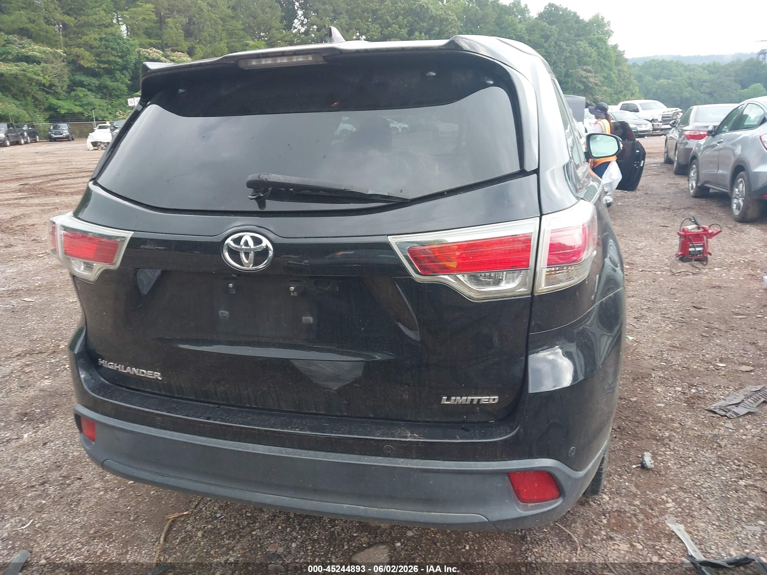 2015 Toyota Highlander Limited V6 Black vin: 5TDYKRFH5FS083414