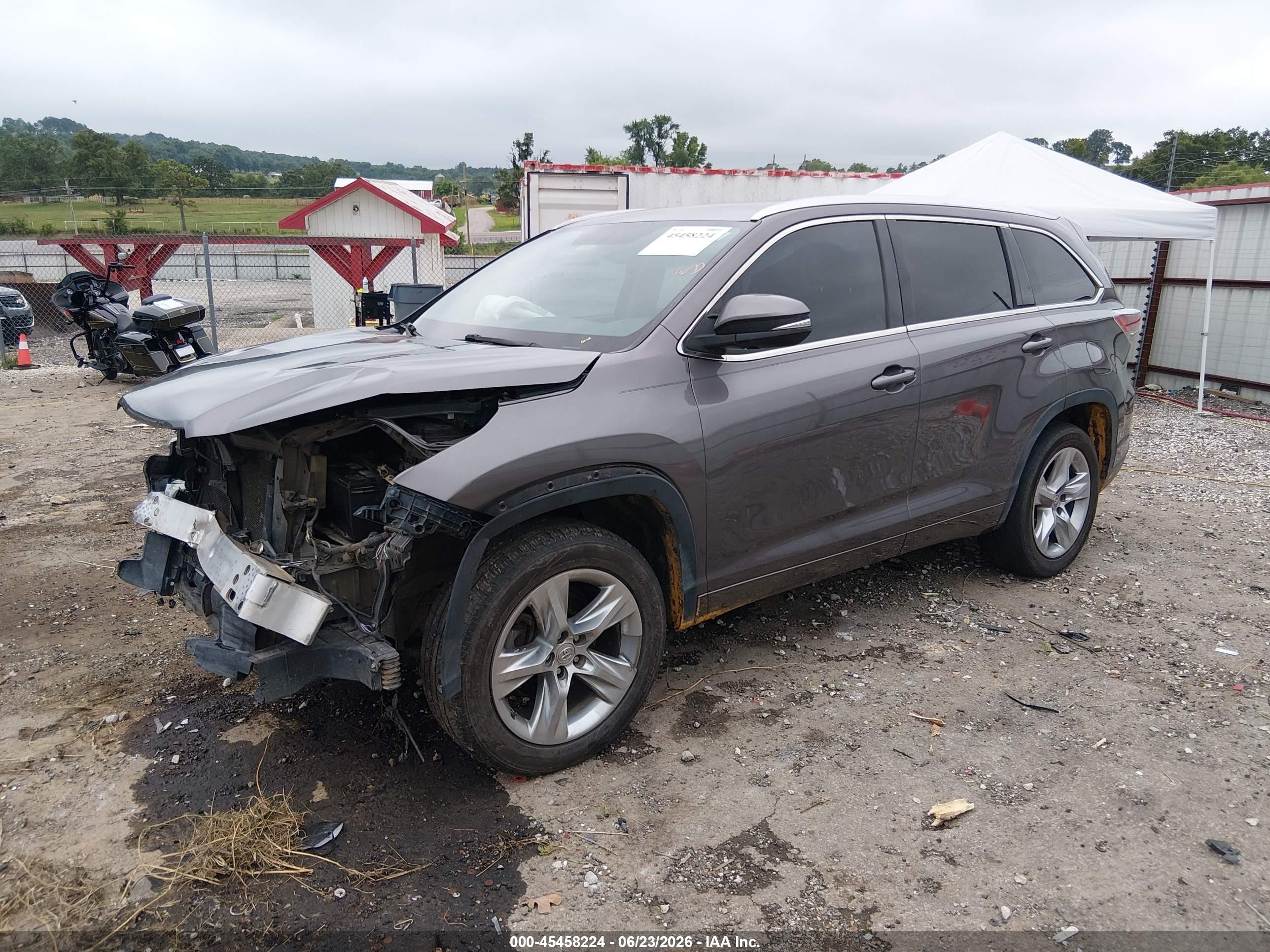 2015 Toyota Highlander Limited V6 Gray vin: 5TDYKRFH5FS112491