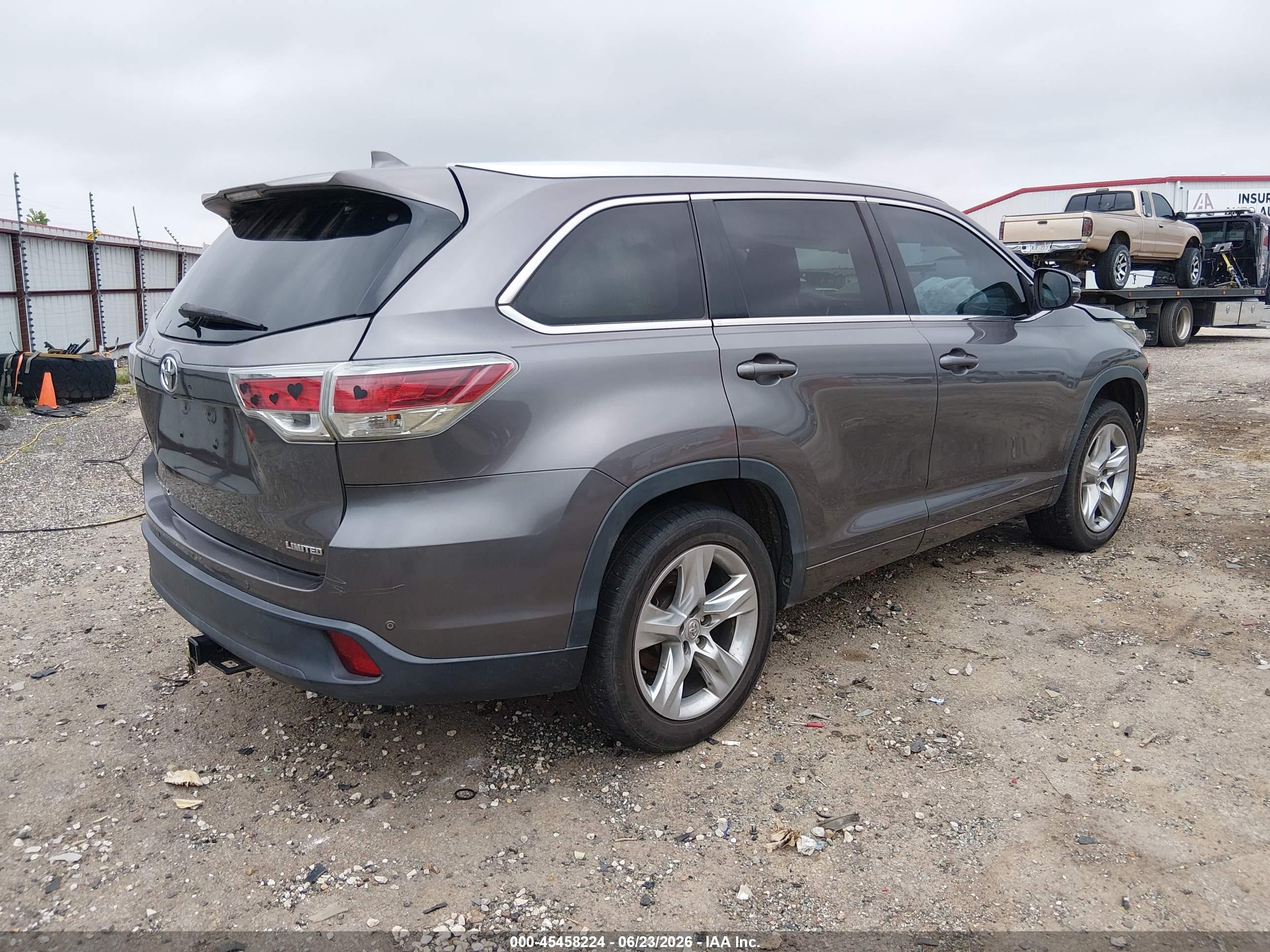 2015 Toyota Highlander Limited V6 Gray vin: 5TDYKRFH5FS112491