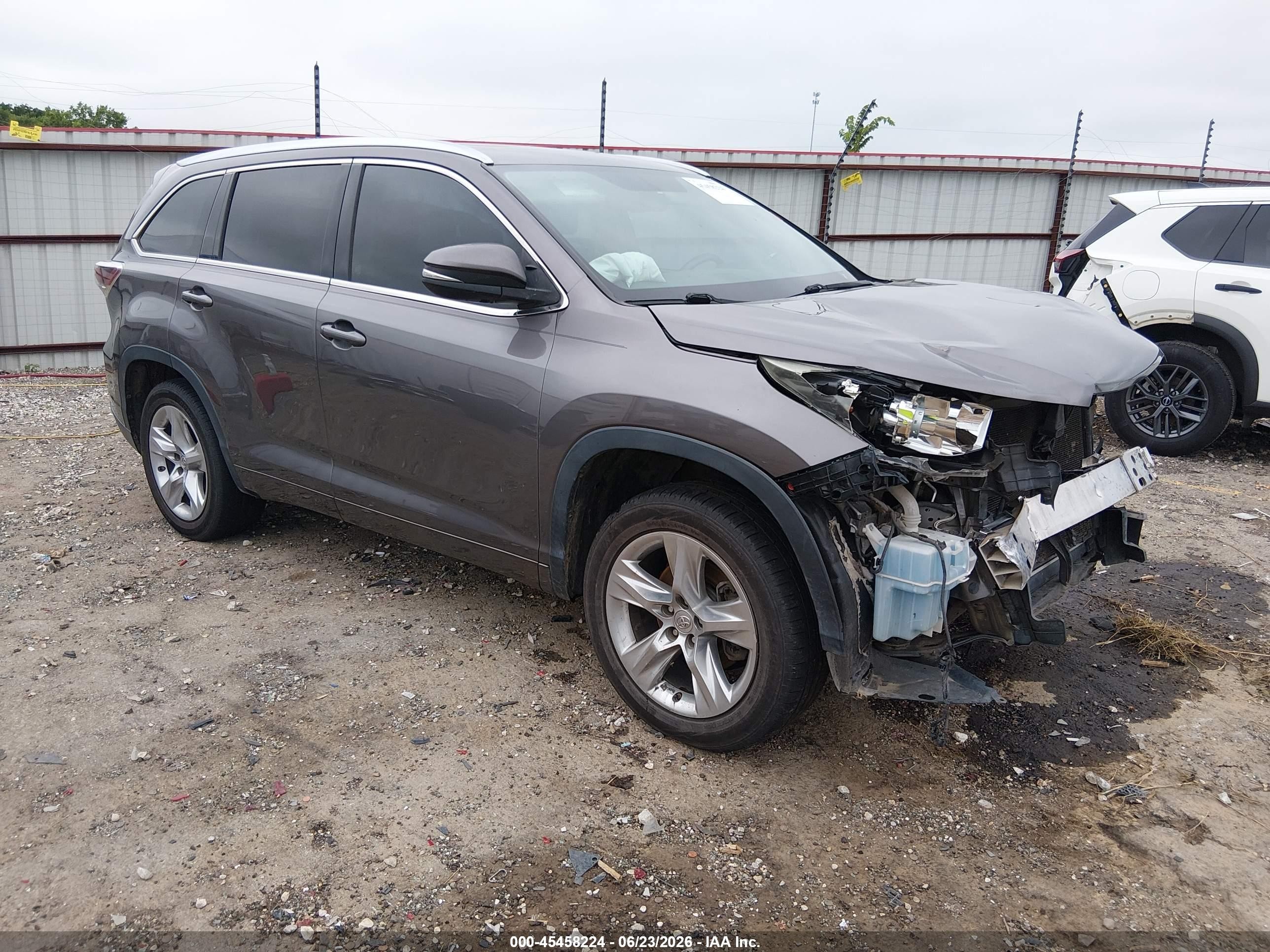 2015 Toyota Highlander Limited V6 Gray vin: 5TDYKRFH5FS112491