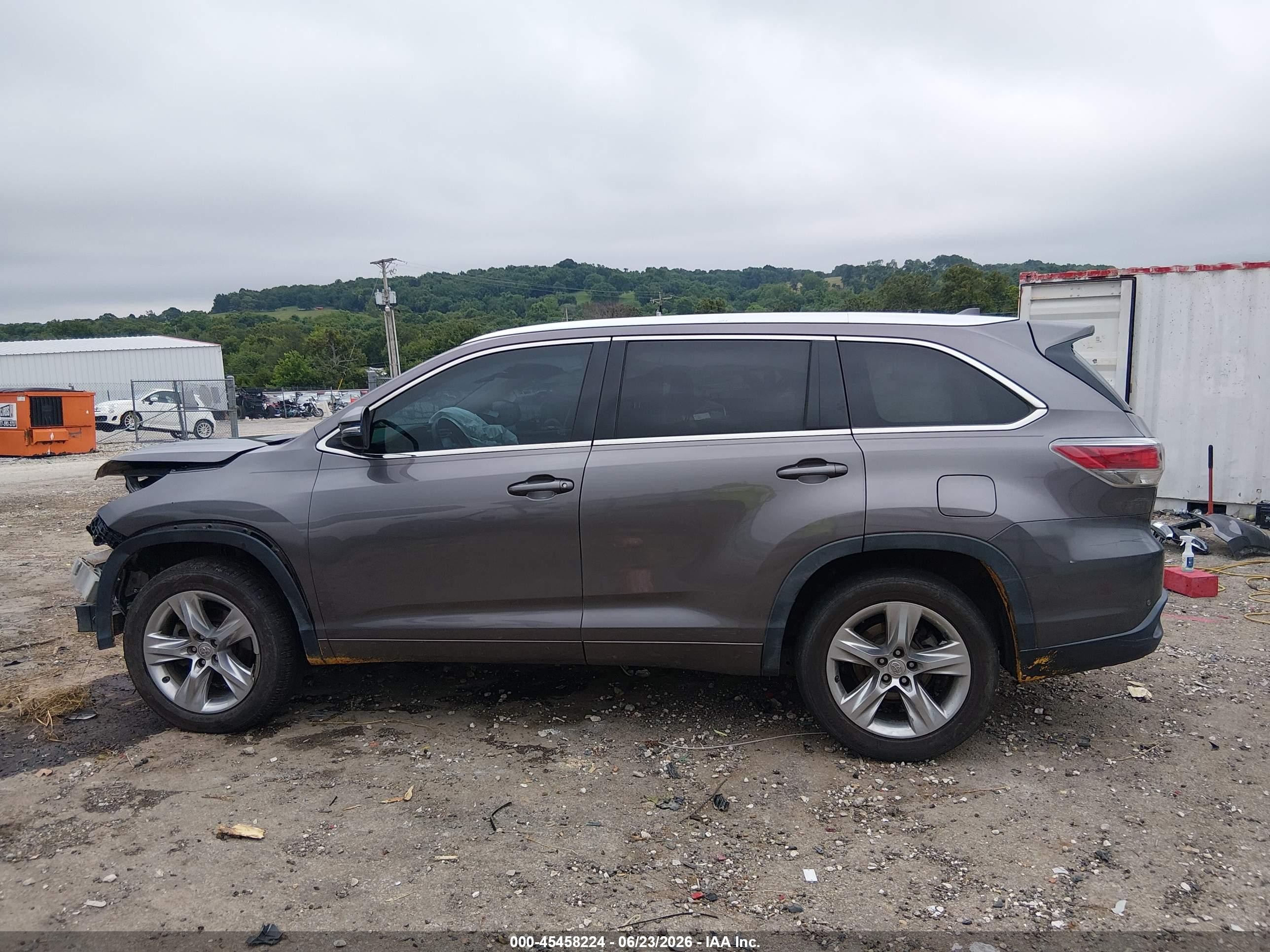 2015 Toyota Highlander Limited V6 Gray vin: 5TDYKRFH5FS112491