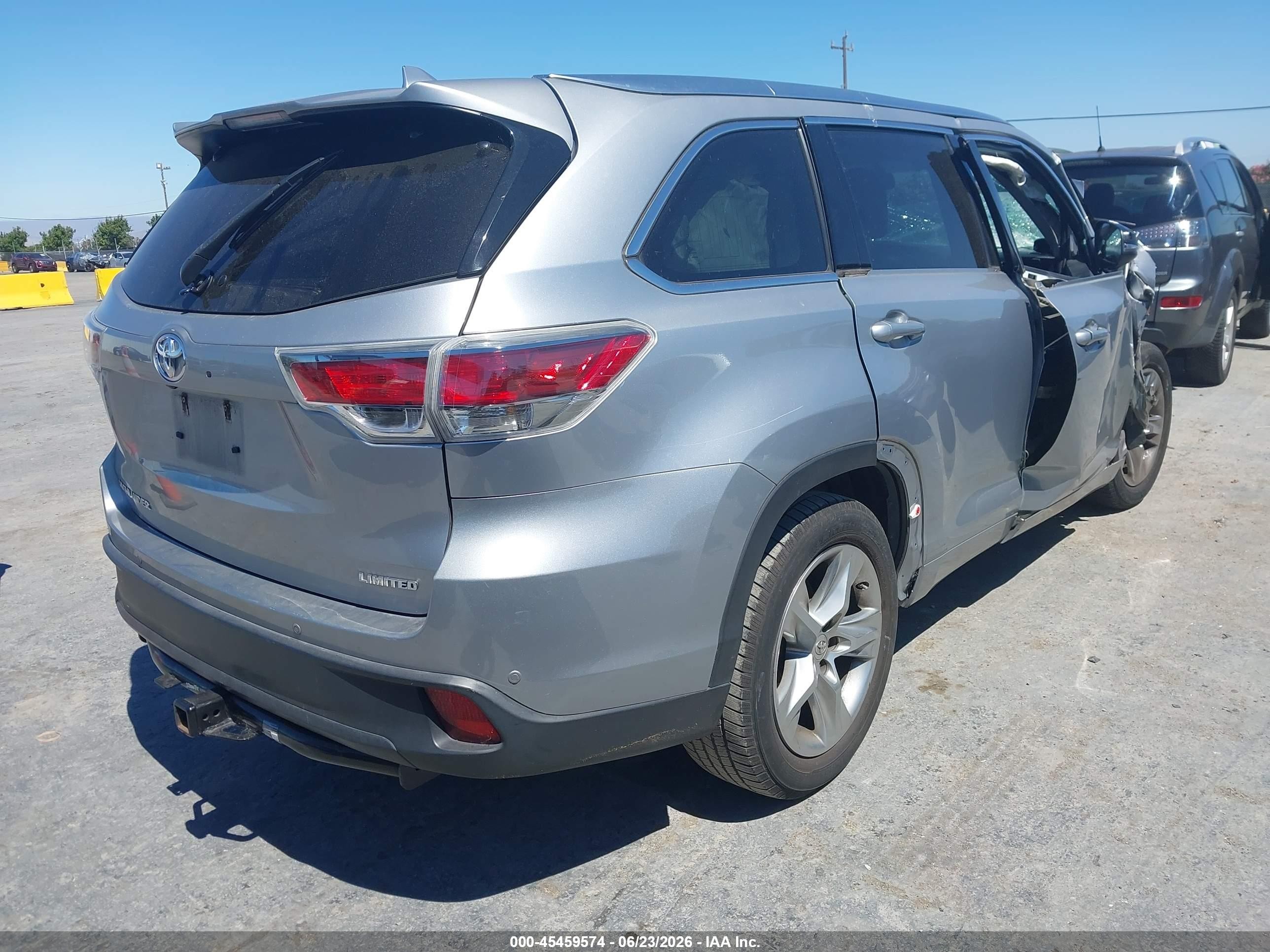2015 Toyota Highlander Limited V6 Gray vin: 5TDYKRFH5FS119330