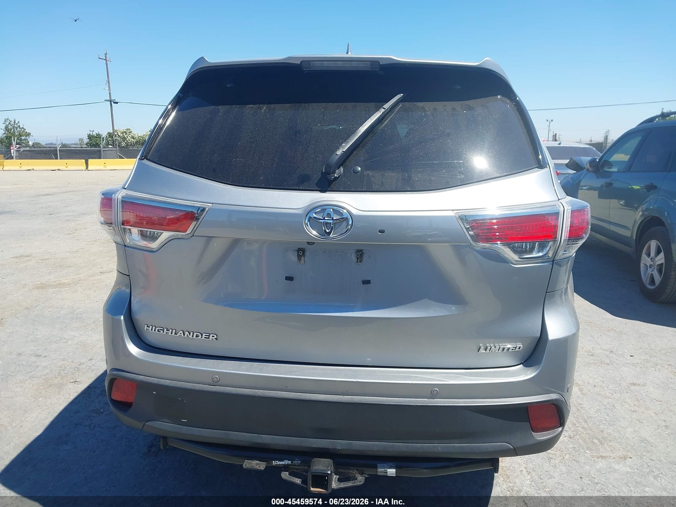 2015 Toyota Highlander Limited V6 Gray vin: 5TDYKRFH5FS119330