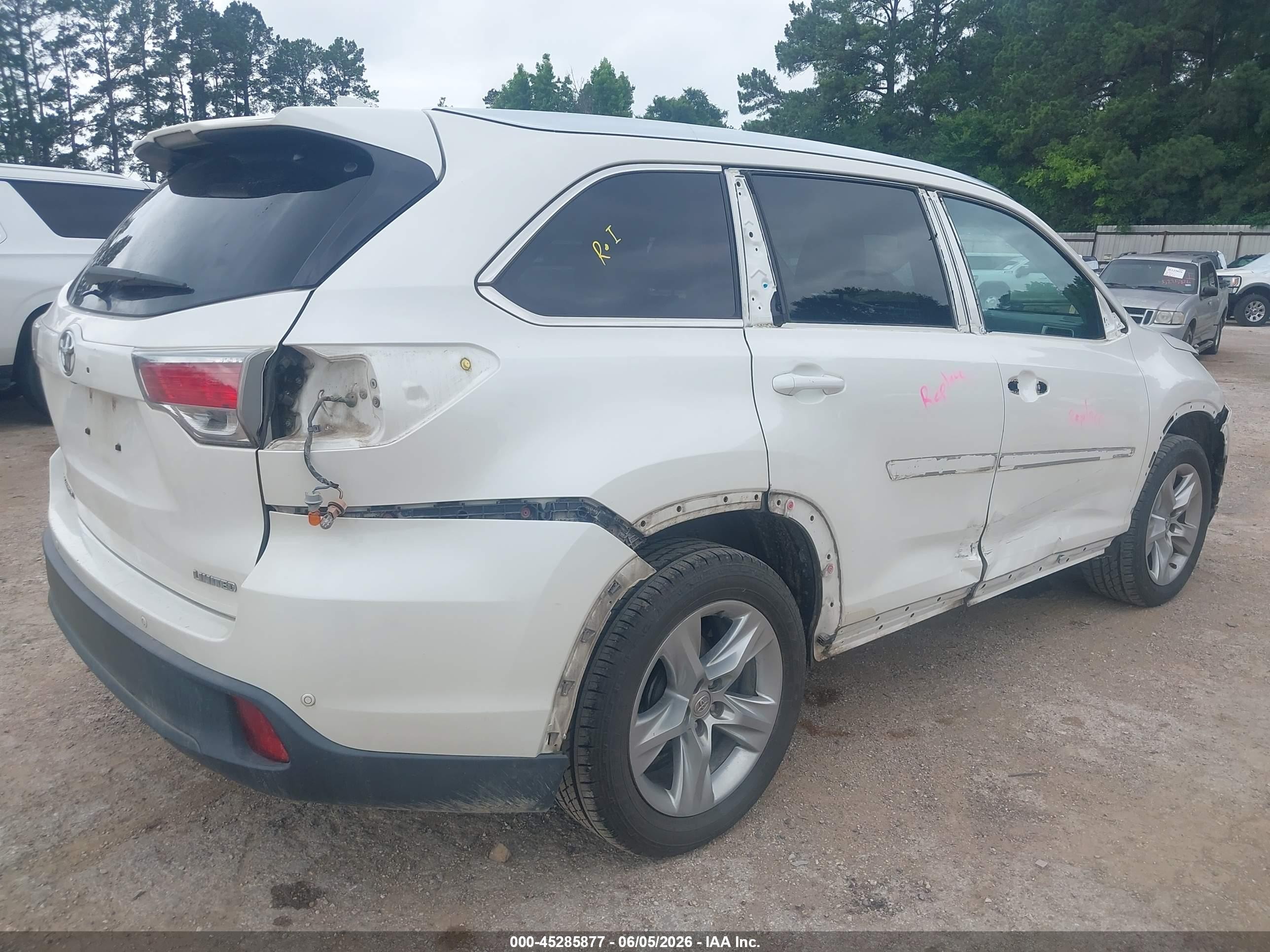 2014 Toyota Highlander Limited V6 Белый vin: 5TDYKRFH6ES007649