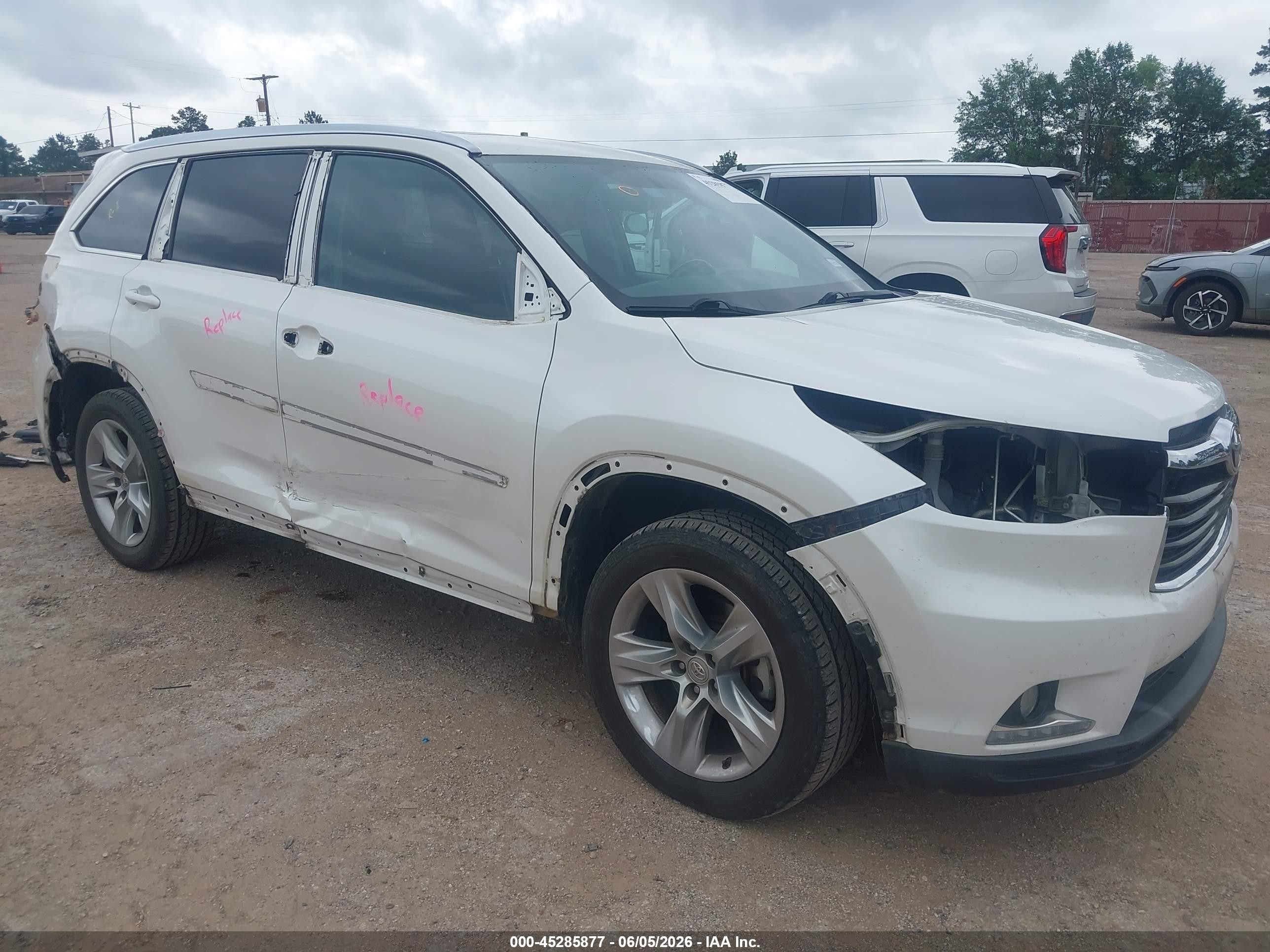 2014 Toyota Highlander Limited V6 White vin: 5TDYKRFH6ES007649