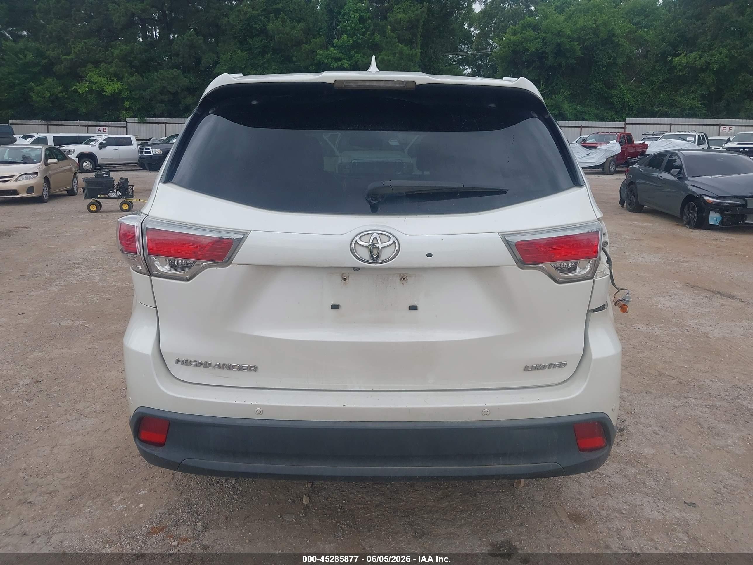2014 Toyota Highlander Limited V6 Белый vin: 5TDYKRFH6ES007649